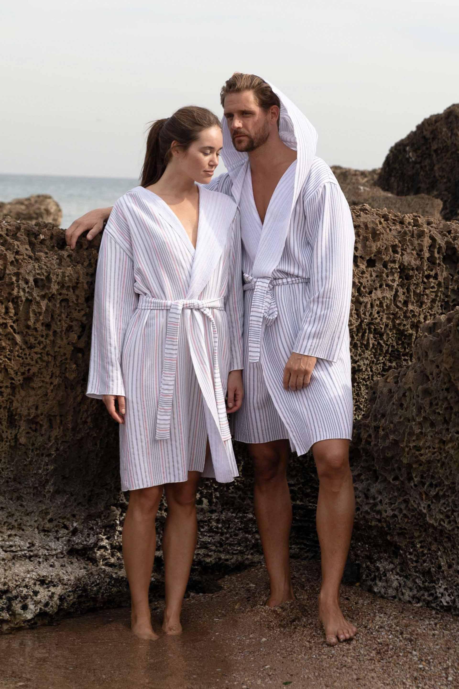 Dia Şal Yaka Kapüşonlu Bornoz Unisex Jojomia Bornoz