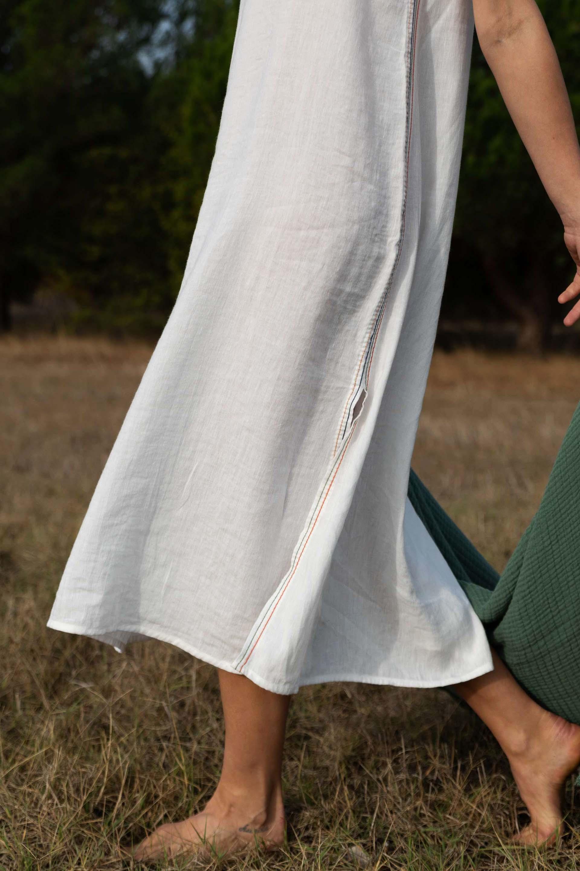 Este Askılı Yırtmaçlı Uzun Günlük Elbise Jojomia Askılı Elbise