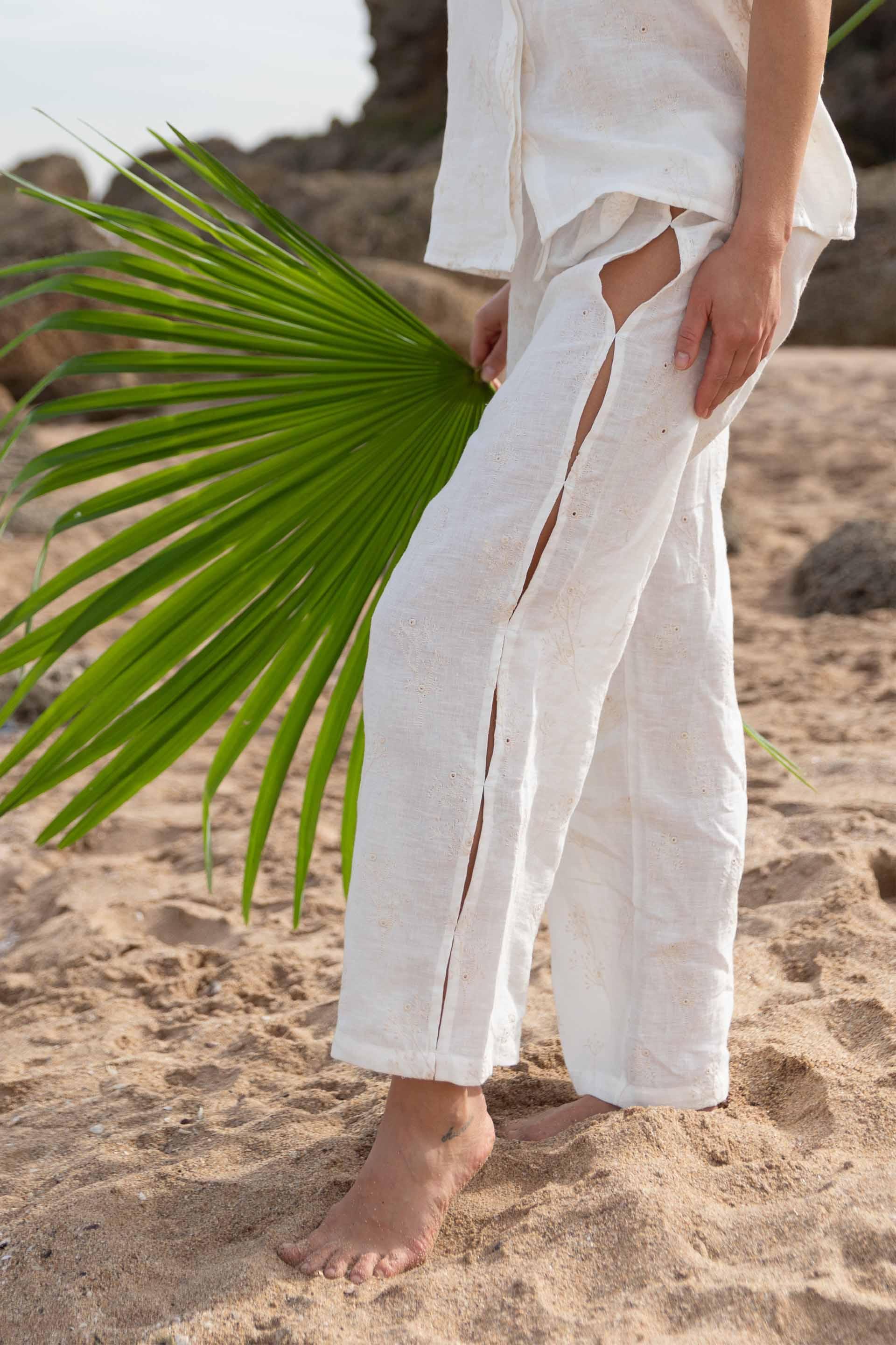 Alice Brodeli Kadın Plaj Pantolonu Cut Out Detaylı Jojomia Pantolon