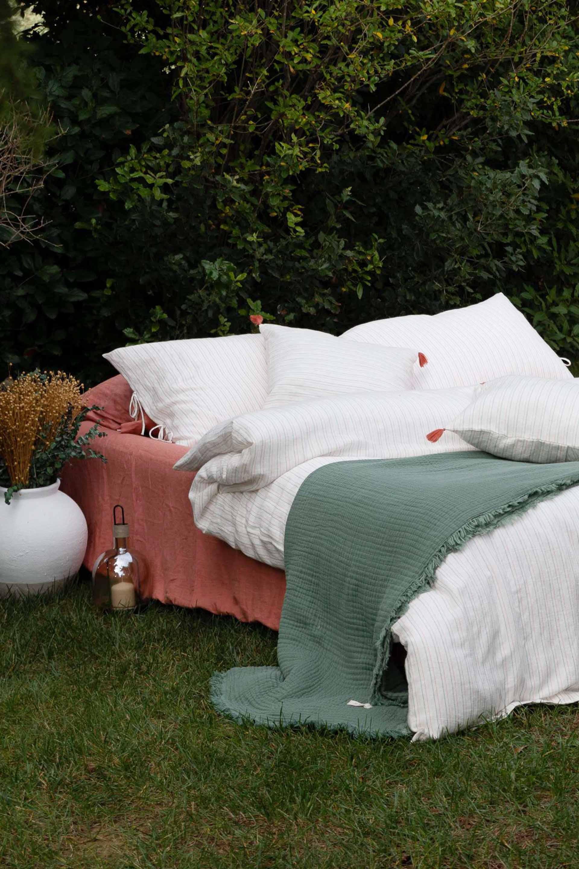 Larin Çizgili Oxford Yastık Kılıfı Jojomia Yastık Kılıfı