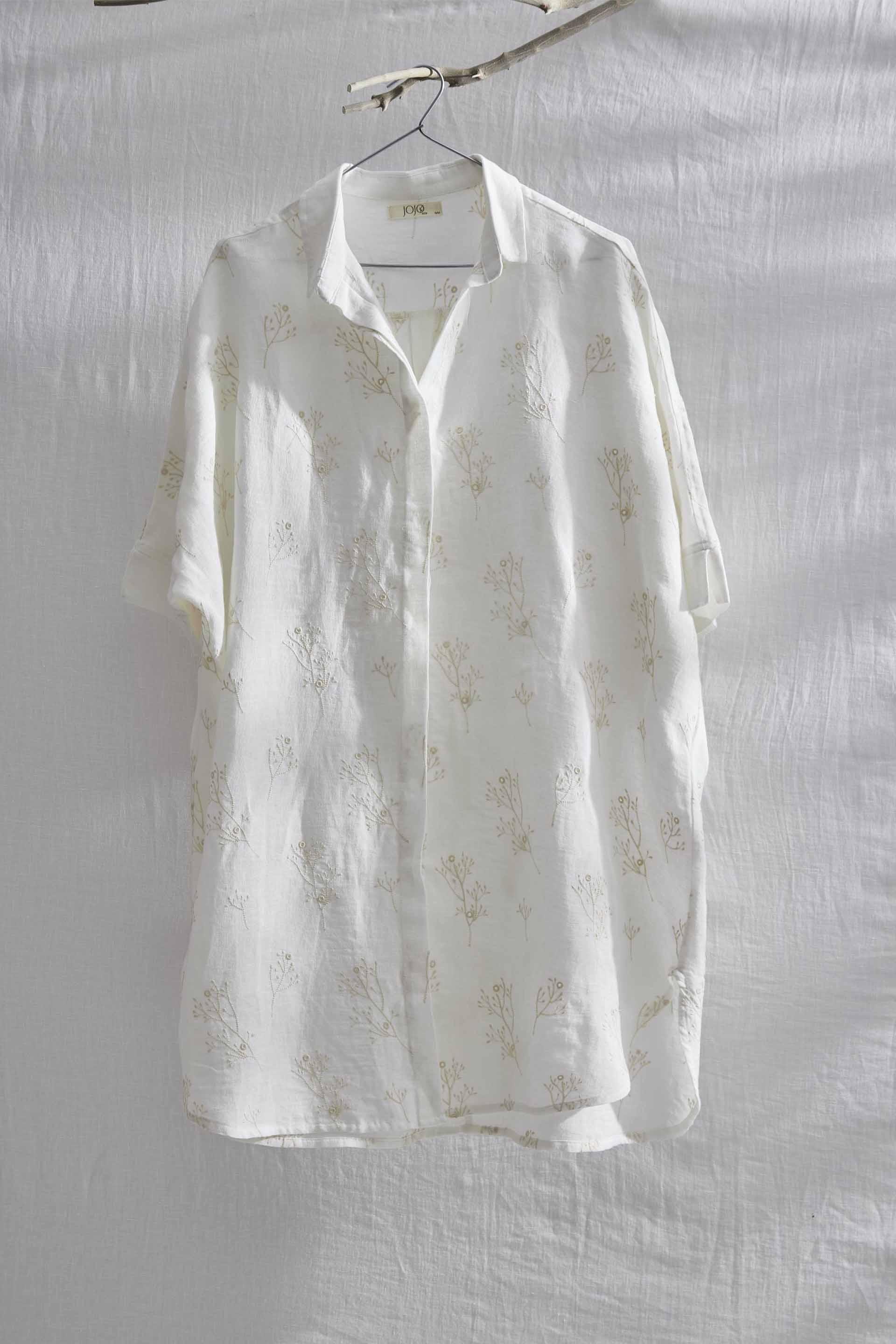 Alice Brodeli Gömlek Yaka Kadın Plaj Elbisesi Jojomia Elbise