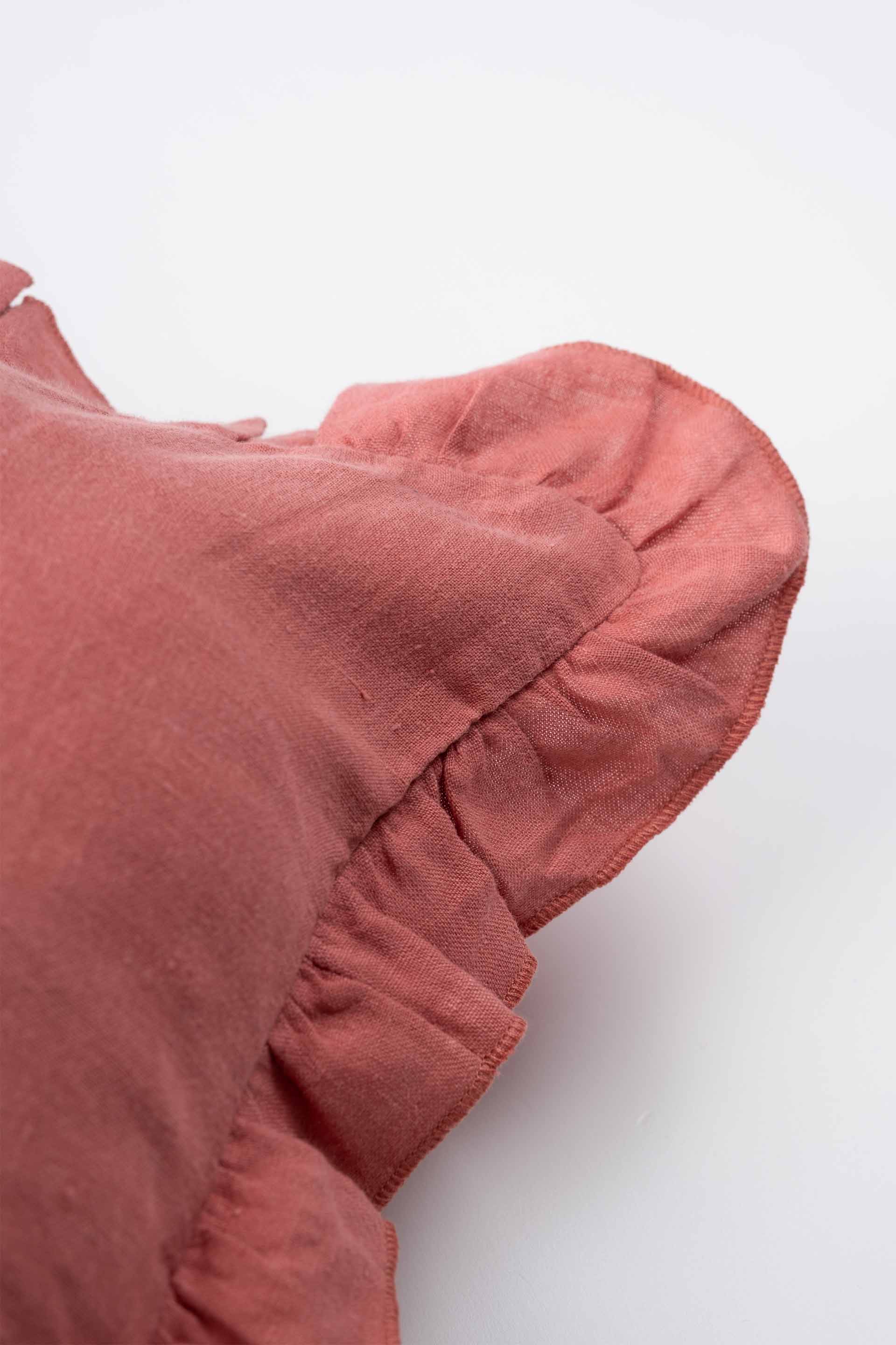 Lona 2'li Keten Fırfırlı Kırlent Kılıfı 40x40 Jojomia Kırlent Kılıfı