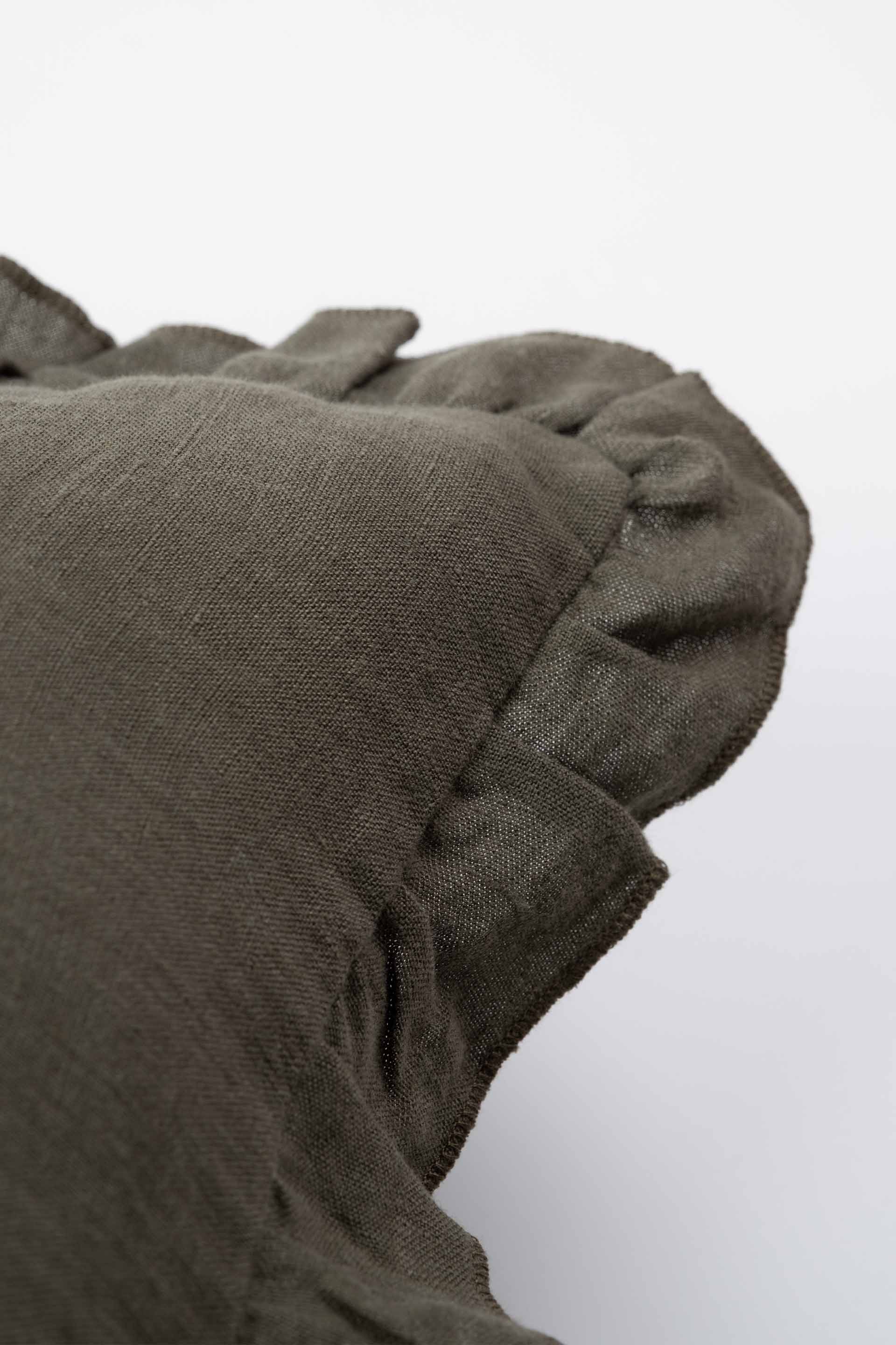 Lona Keten Fırfırlı Kırlent Kılıfı 2'li 40x40 Jojomia Kırlent Kılıfı