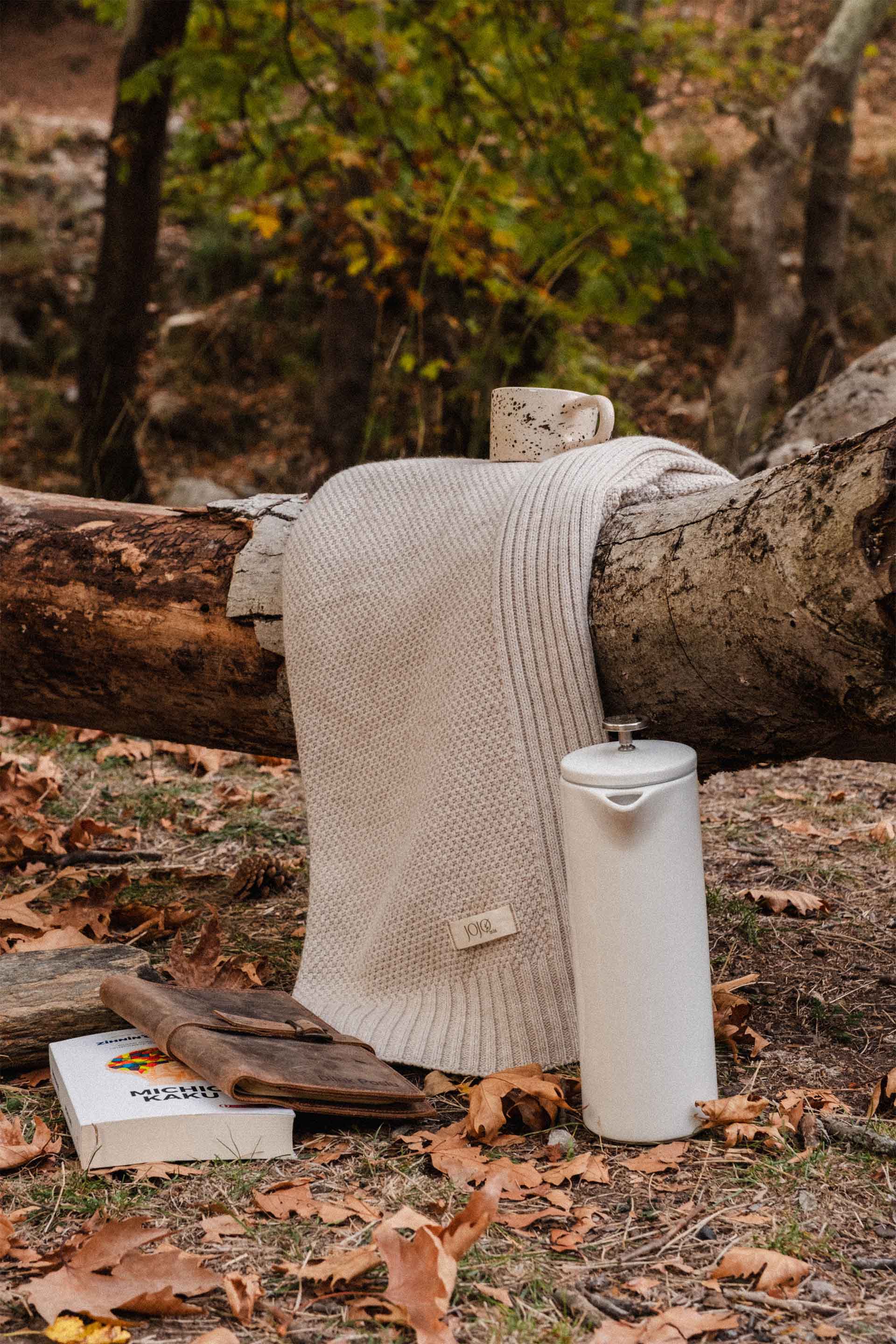 Nodin Throw Örgü Triko Koltuk Şalı Battaniyesi Jojomia Koltuk Şalı