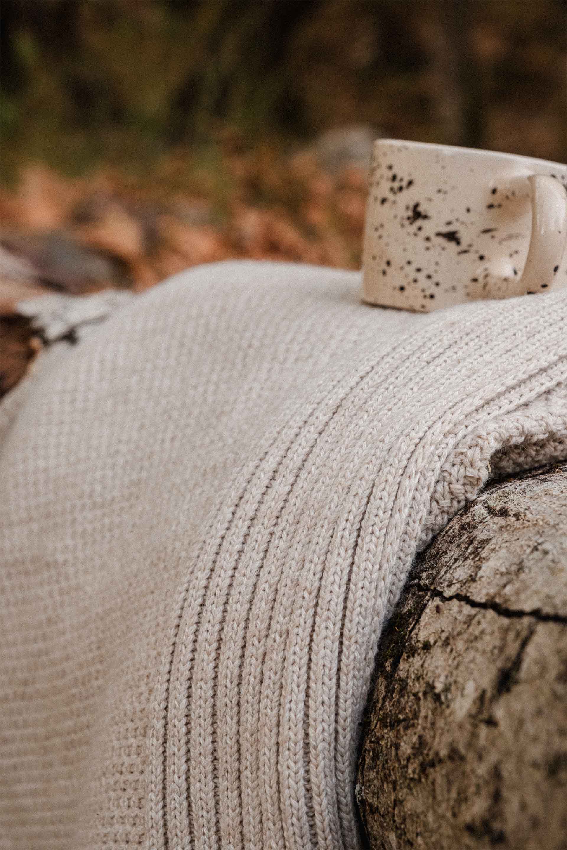 Nodin Throw Örgü Triko Koltuk Şalı Battaniyesi Jojomia Koltuk Şalı