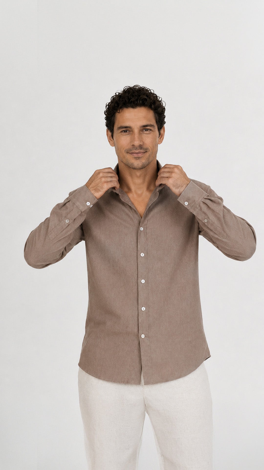 Floma Erkek Keten Gömlek – Lonse Linen™ Jojomia Uzun Kollu Gömlek