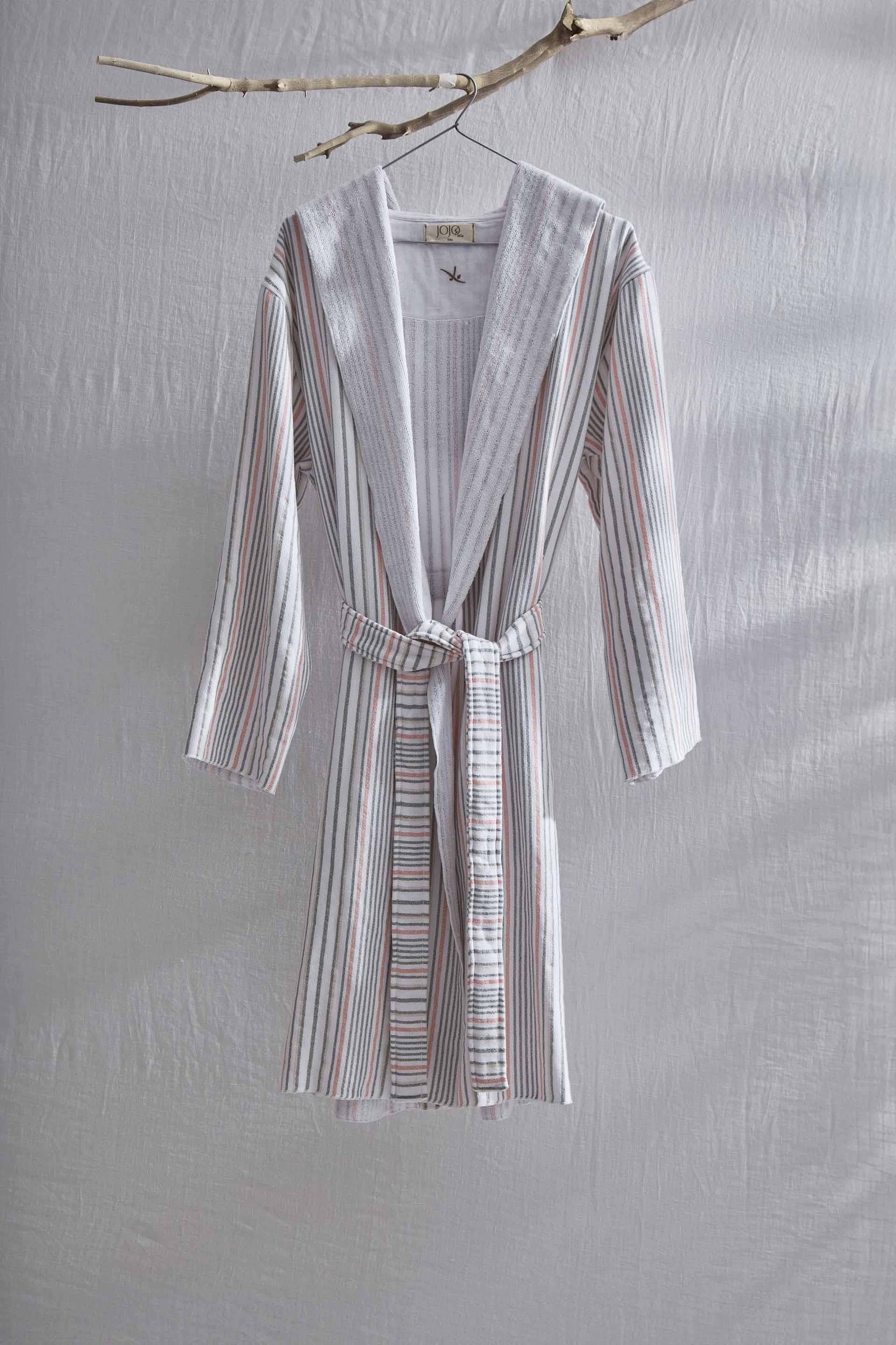 Dia Şal Yaka Kapüşonlu Bornoz Unisex Jojomia Bornoz