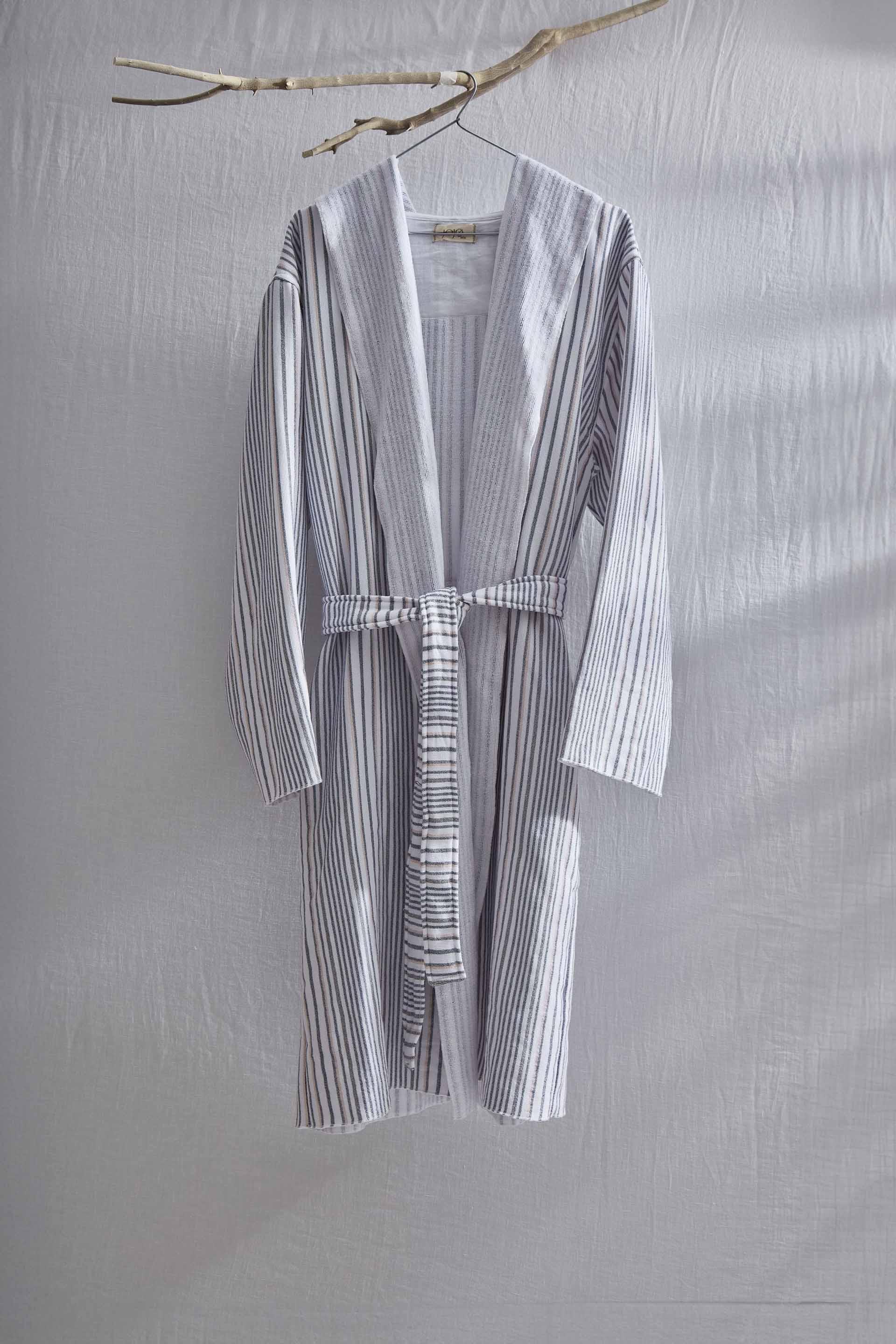 Dia Şal Yaka Kapüşonlu Bornoz Unisex Jojomia Bornoz