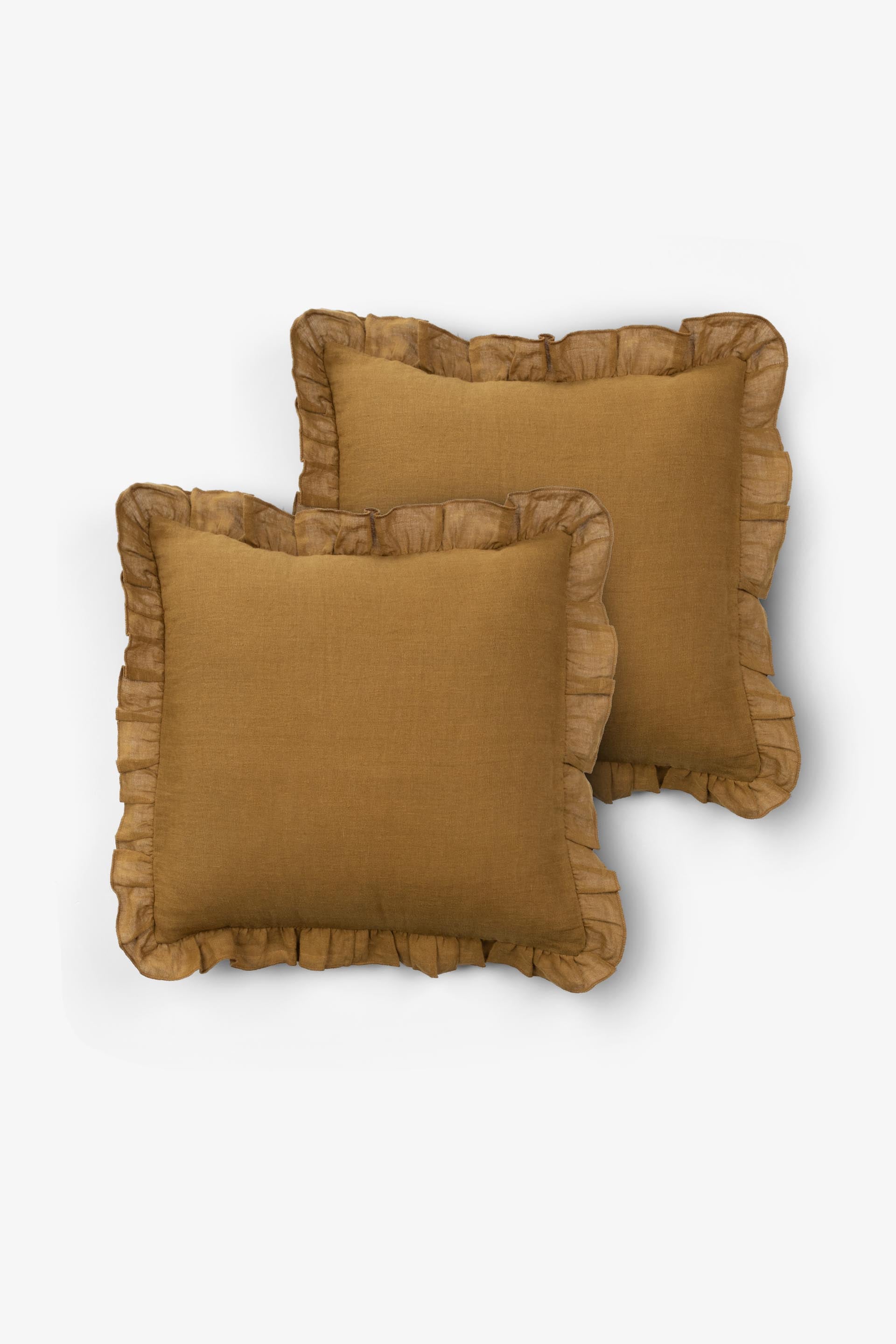 Lona Keten Fırfırlı Kırlent Kılıfı 2'li 40x40 Jojomia Kırlent Kılıfı