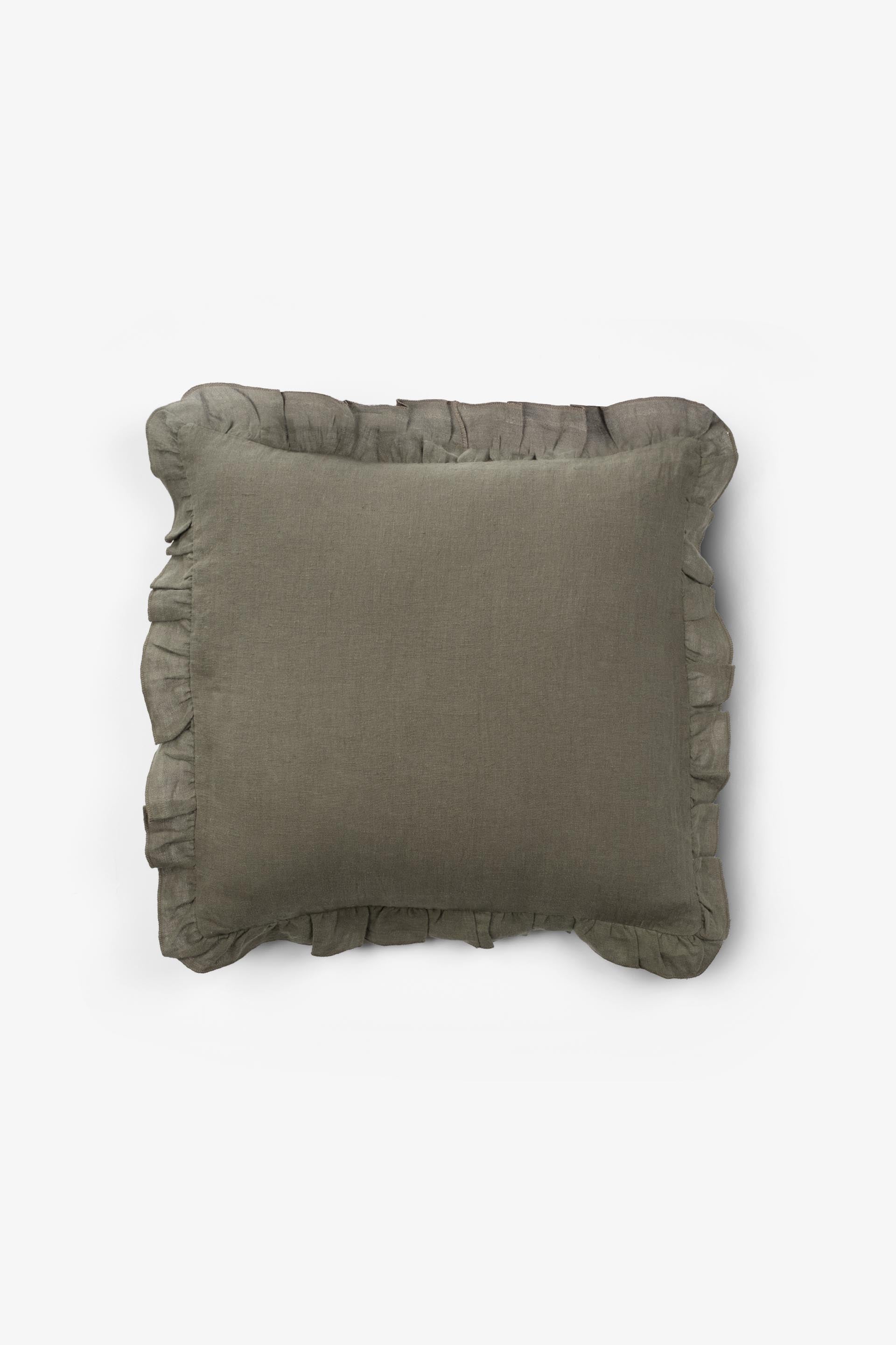 Lona 2'li Keten Fırfırlı Kırlent Kılıfı 40x40 Jojomia Kırlent Kılıfı