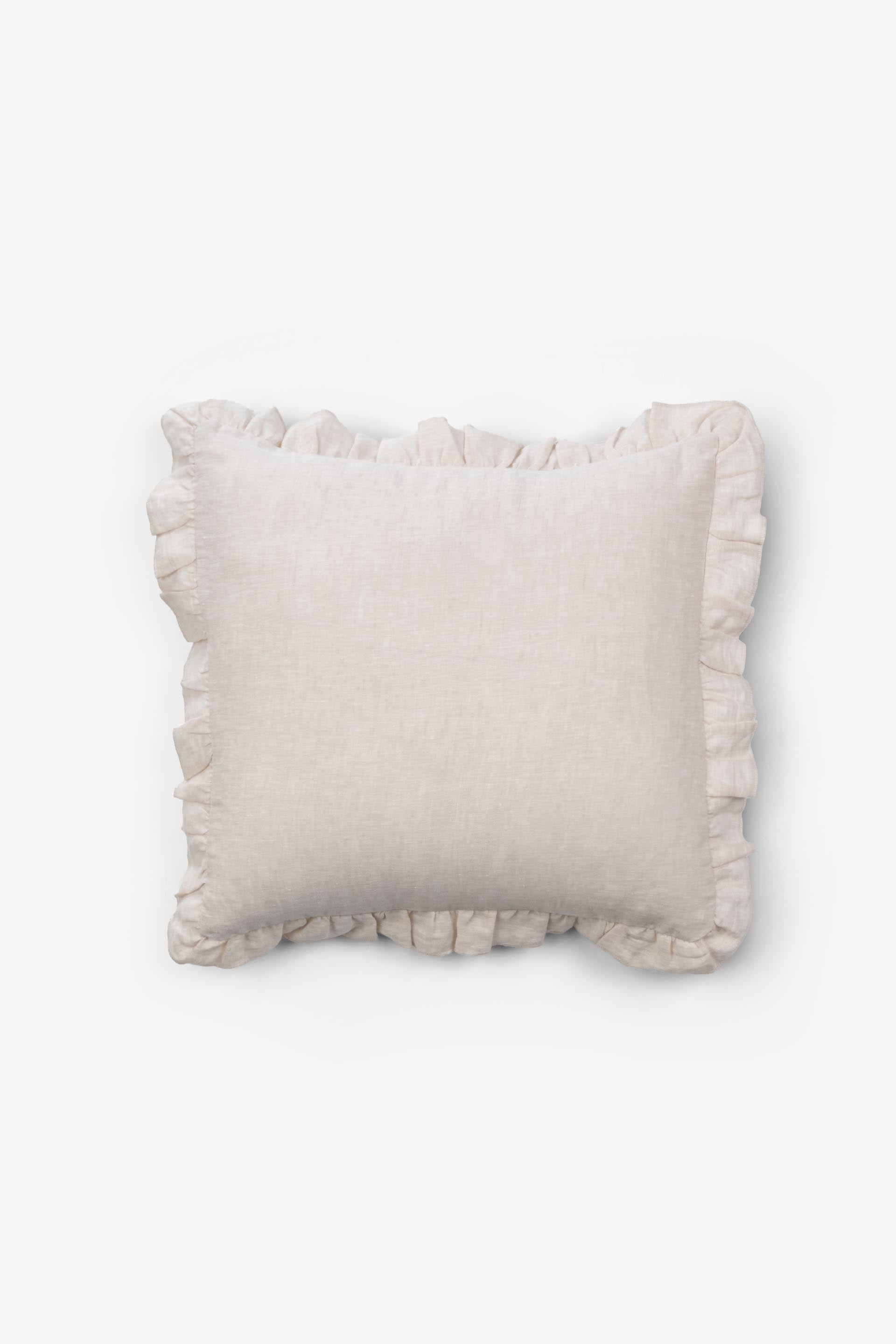 Lona Keten Fırfırlı Kırlent Kılıfı 2'li 40x40 Jojomia Kırlent Kılıfı