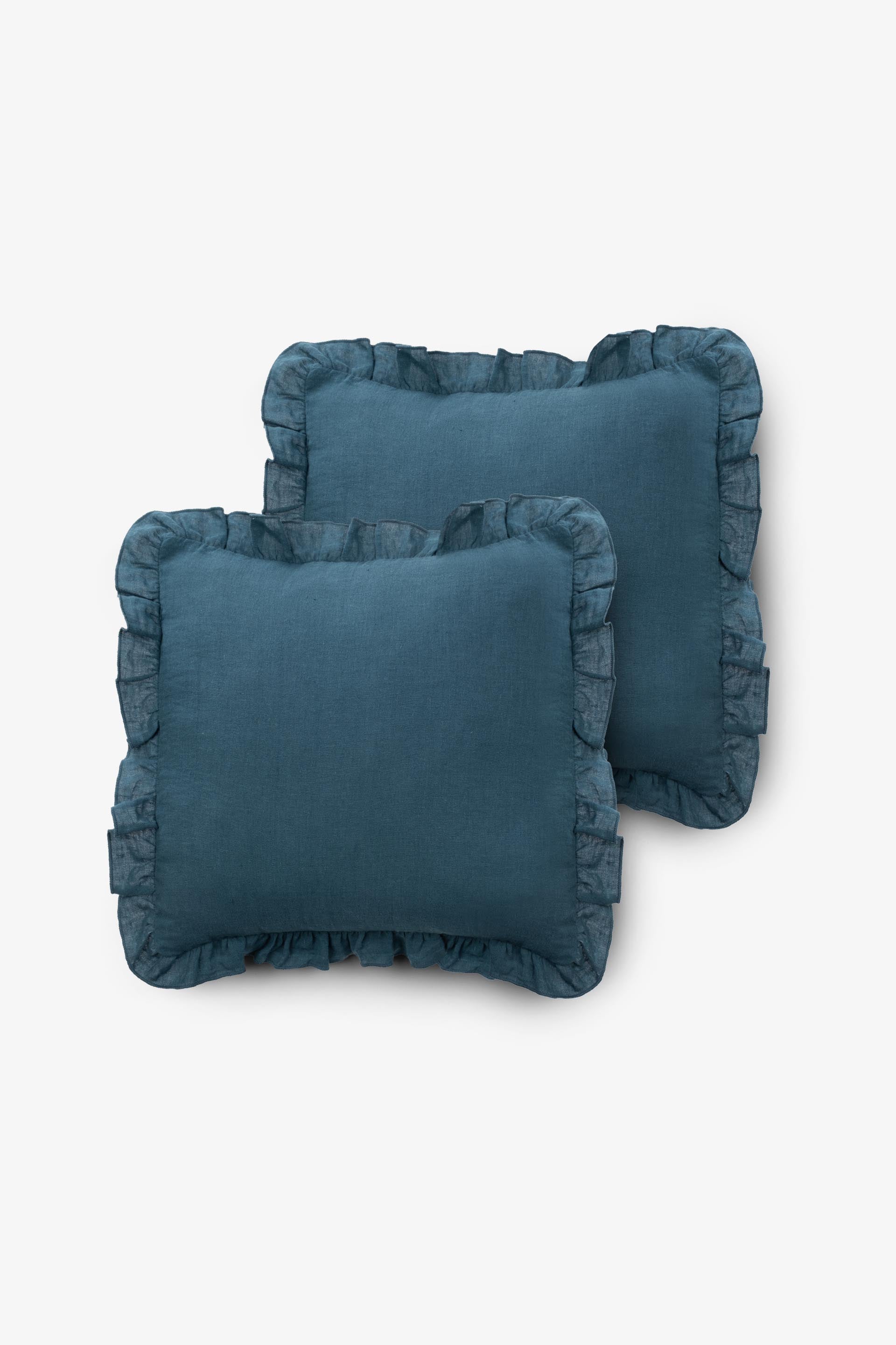 Lona Keten Fırfırlı Kırlent Kılıfı 2'li 40x40 Jojomia Kırlent Kılıfı