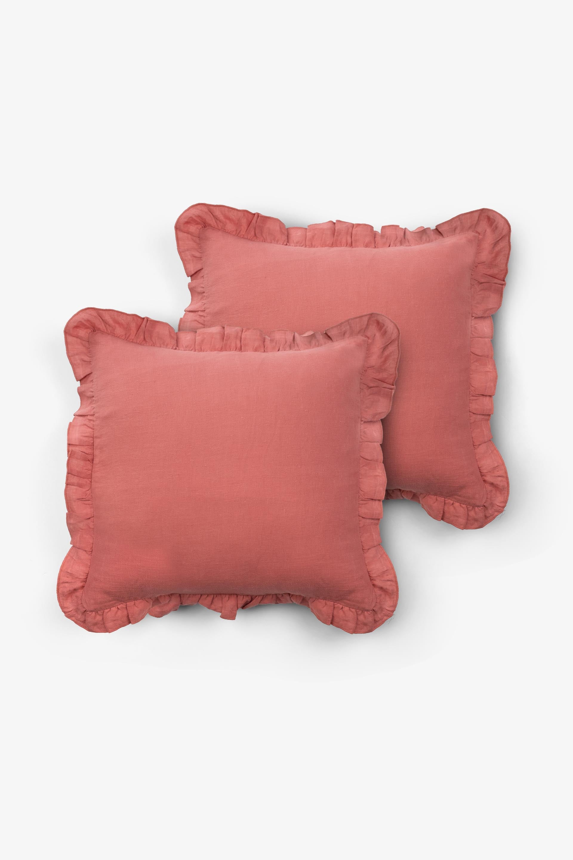 Lona 2'li Keten Fırfırlı Kırlent Kılıfı 40x40 Jojomia Kırlent Kılıfı