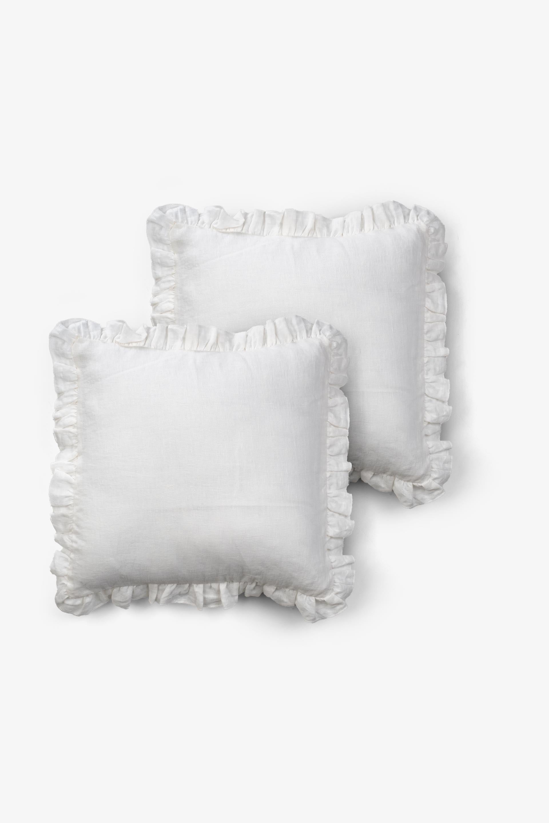 Lona 2'li Keten Fırfırlı Kırlent Kılıfı 40x40 Jojomia Kırlent Kılıfı