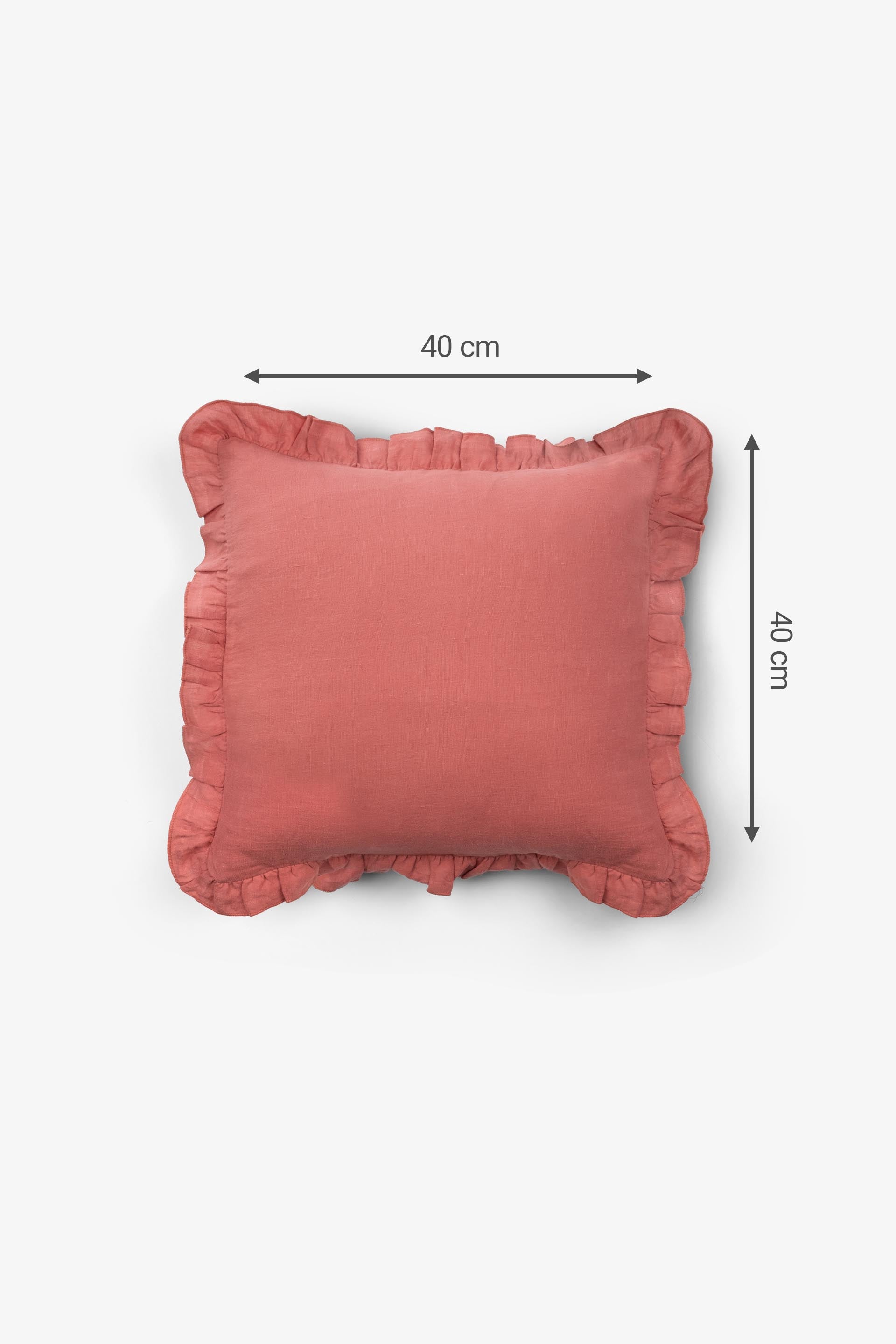 Lona Keten Fırfırlı Kırlent Kılıfı 2'li 40x40 Jojomia Kırlent Kılıfı