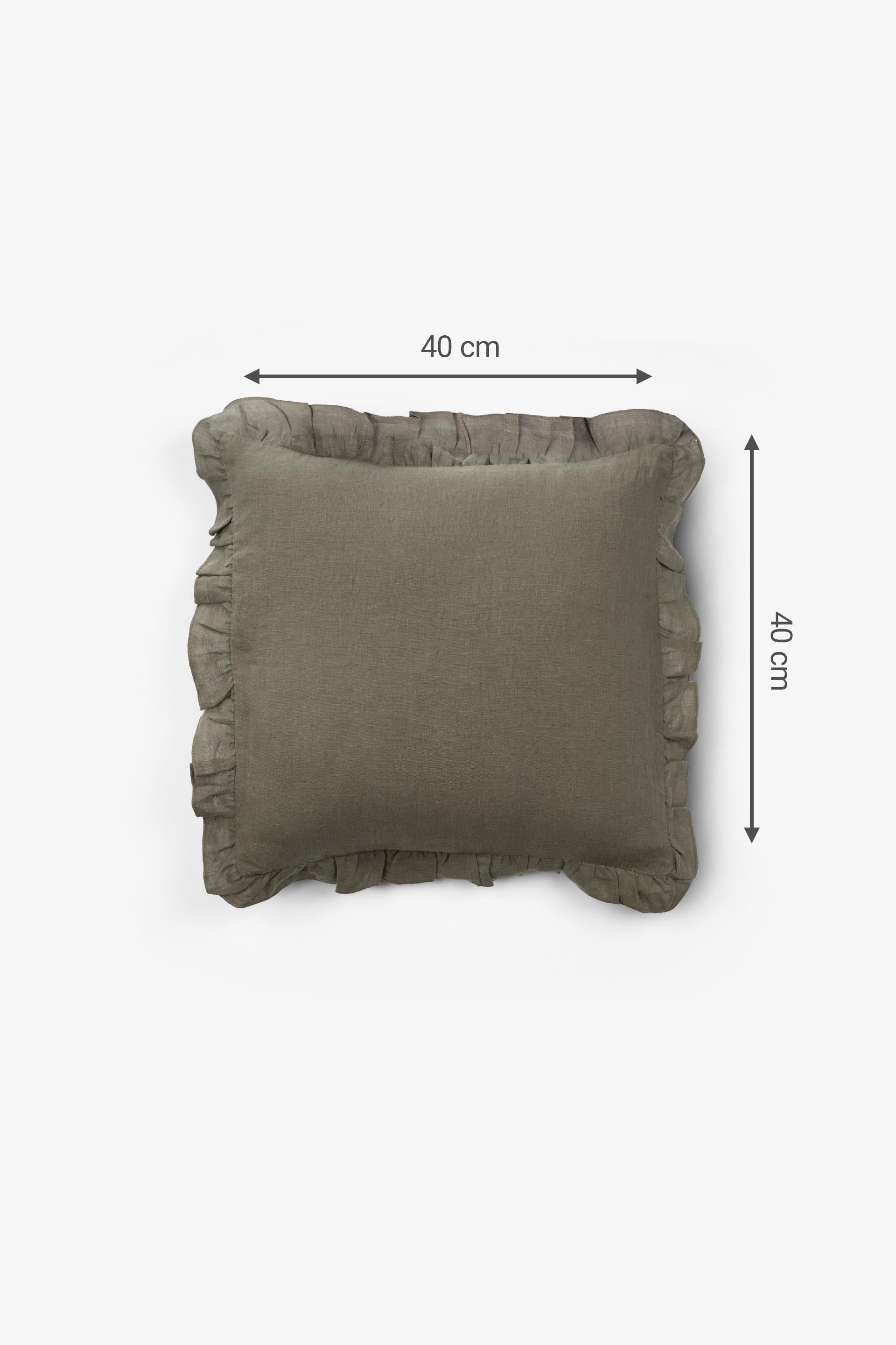 Lona Keten Fırfırlı Kırlent Kılıfı 2'li 40x40 Jojomia Kırlent Kılıfı