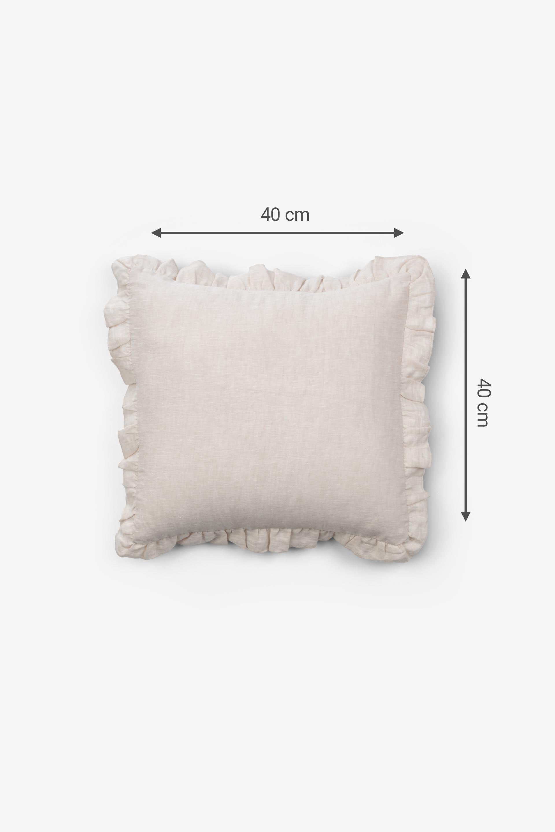 Lona Keten Fırfırlı Kırlent Kılıfı 2'li 40x40 Jojomia Kırlent Kılıfı