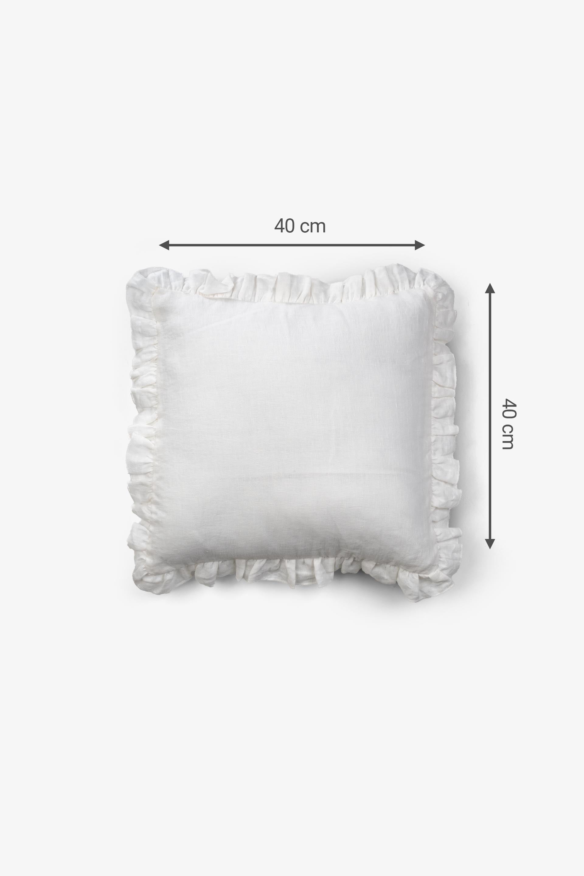 Lona Keten Fırfırlı Kırlent Kılıfı 2'li 40x40 Jojomia Kırlent Kılıfı