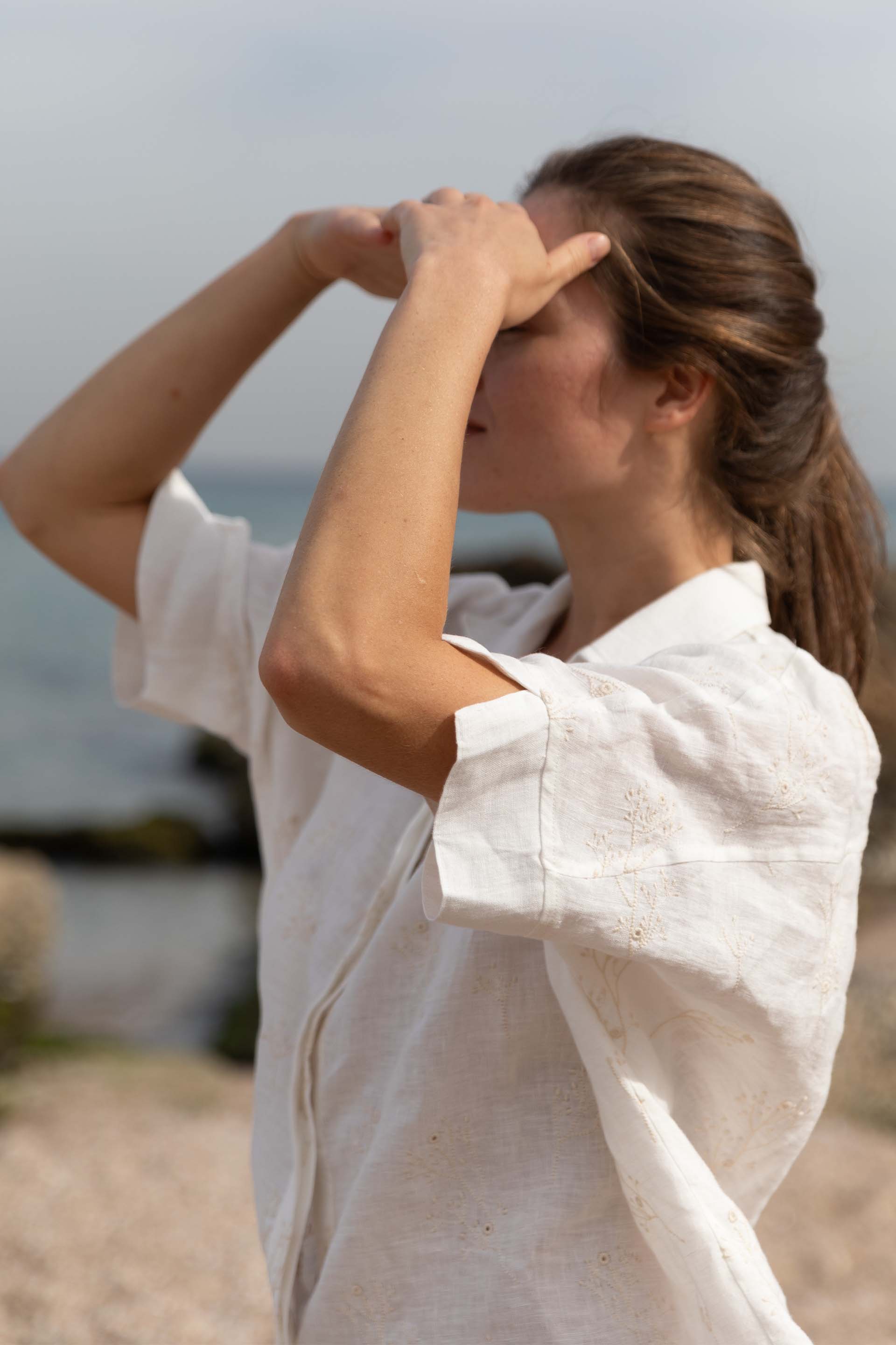 Alice Brode İşlemeli Kadın Gömlek Jojomia Kısa Kollu Gömlek
