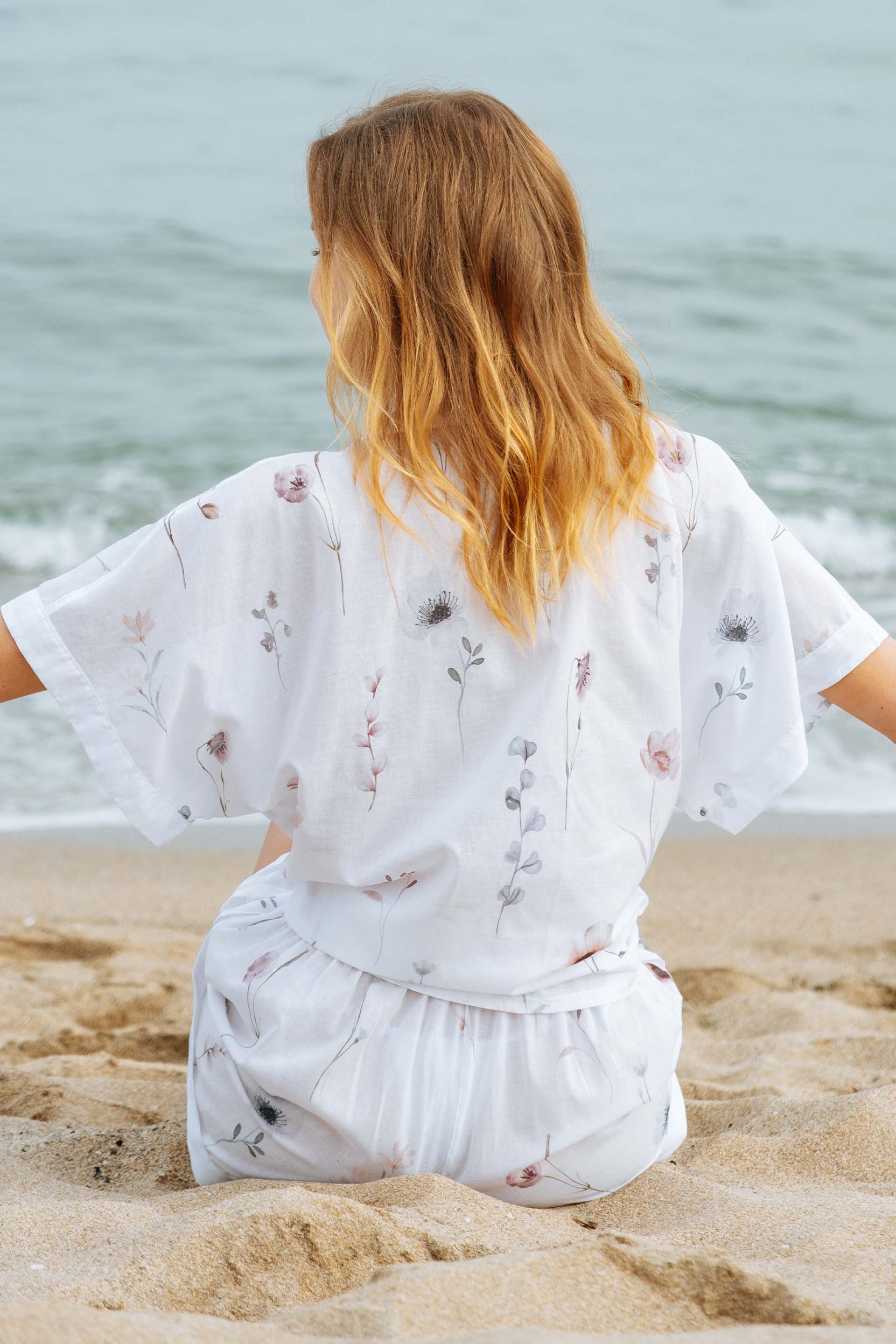 Amor Bel Bağlamalı Crop Gömlek Jojomia Kısa Kollu Gömlek