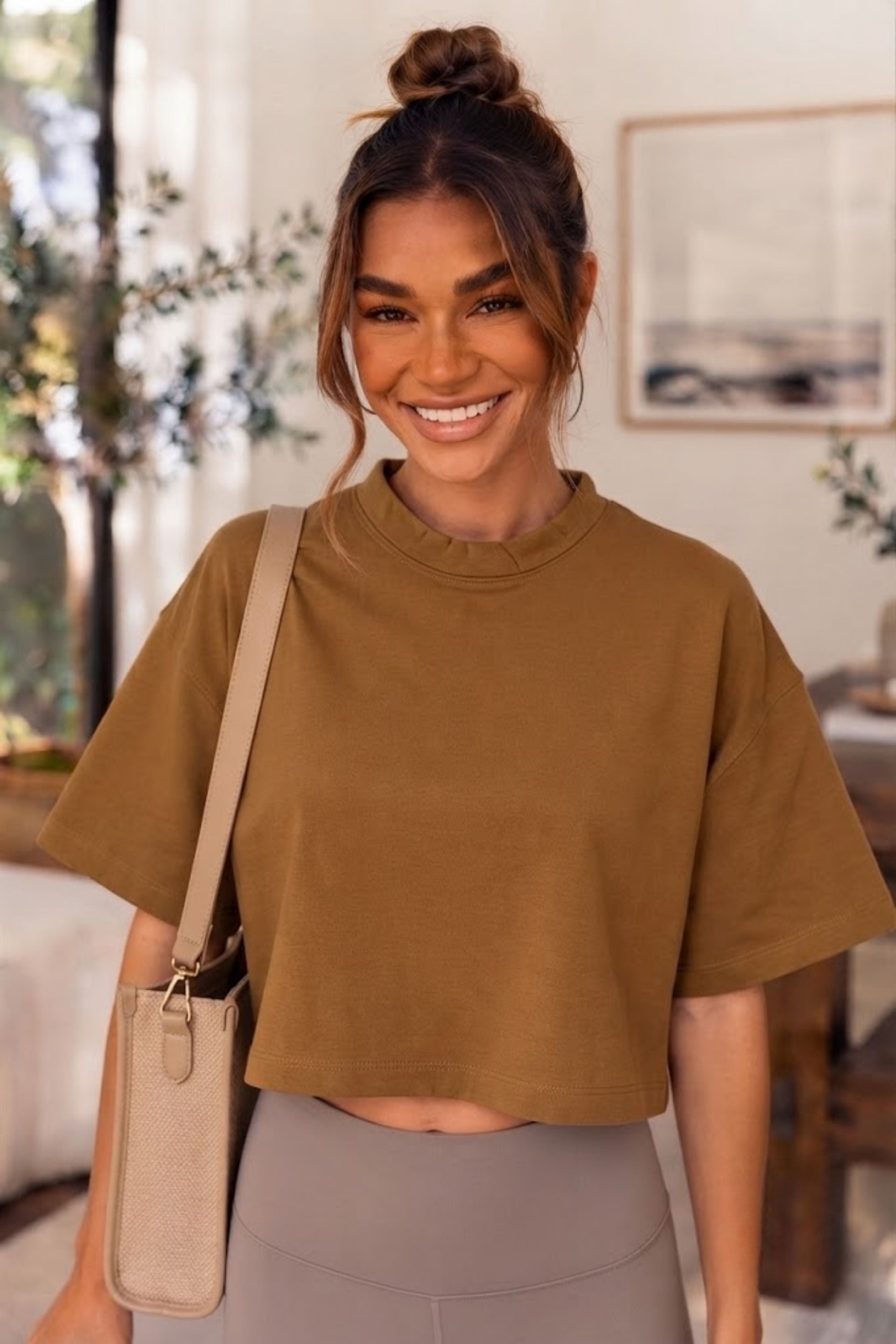 Anesha Crop Basic Tişört Jojomia Kadın Pijama & Ev Giyim