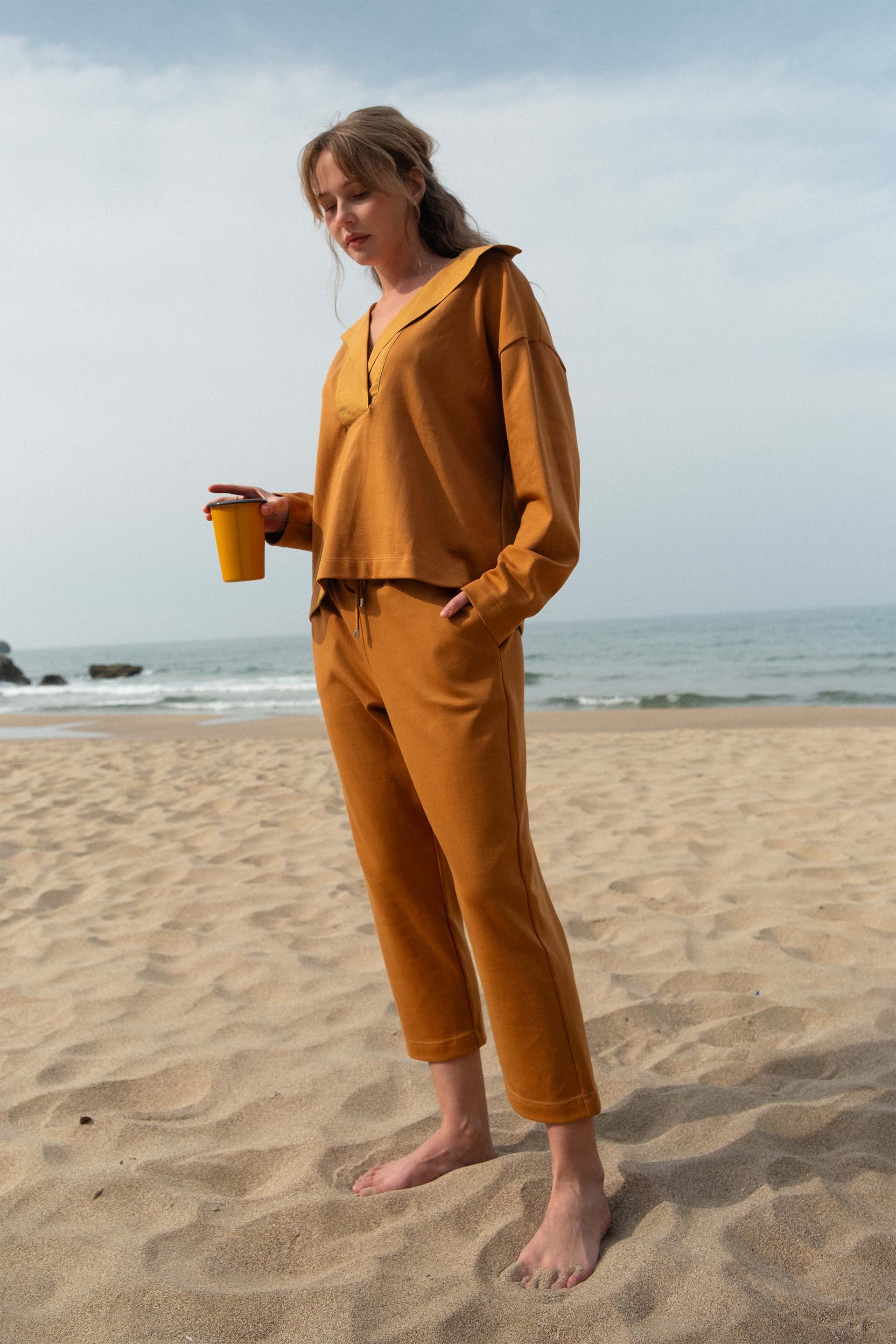 Anesha Yakalı Uzun Kollu Kadın Tişört Jojomia T-Shirt