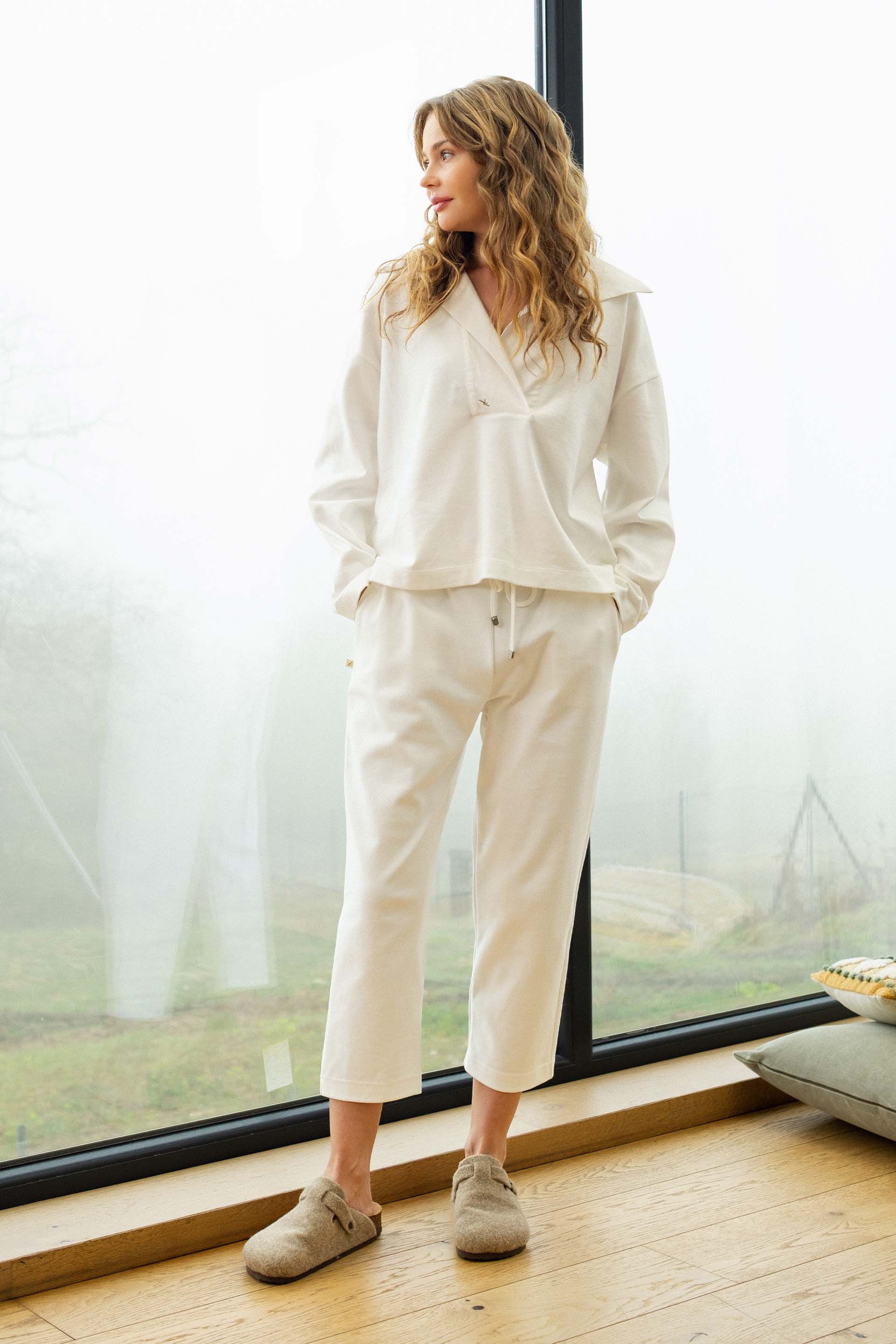 Anesha Yakalı Uzun Kollu Kadın Tişört Jojomia T-Shirt