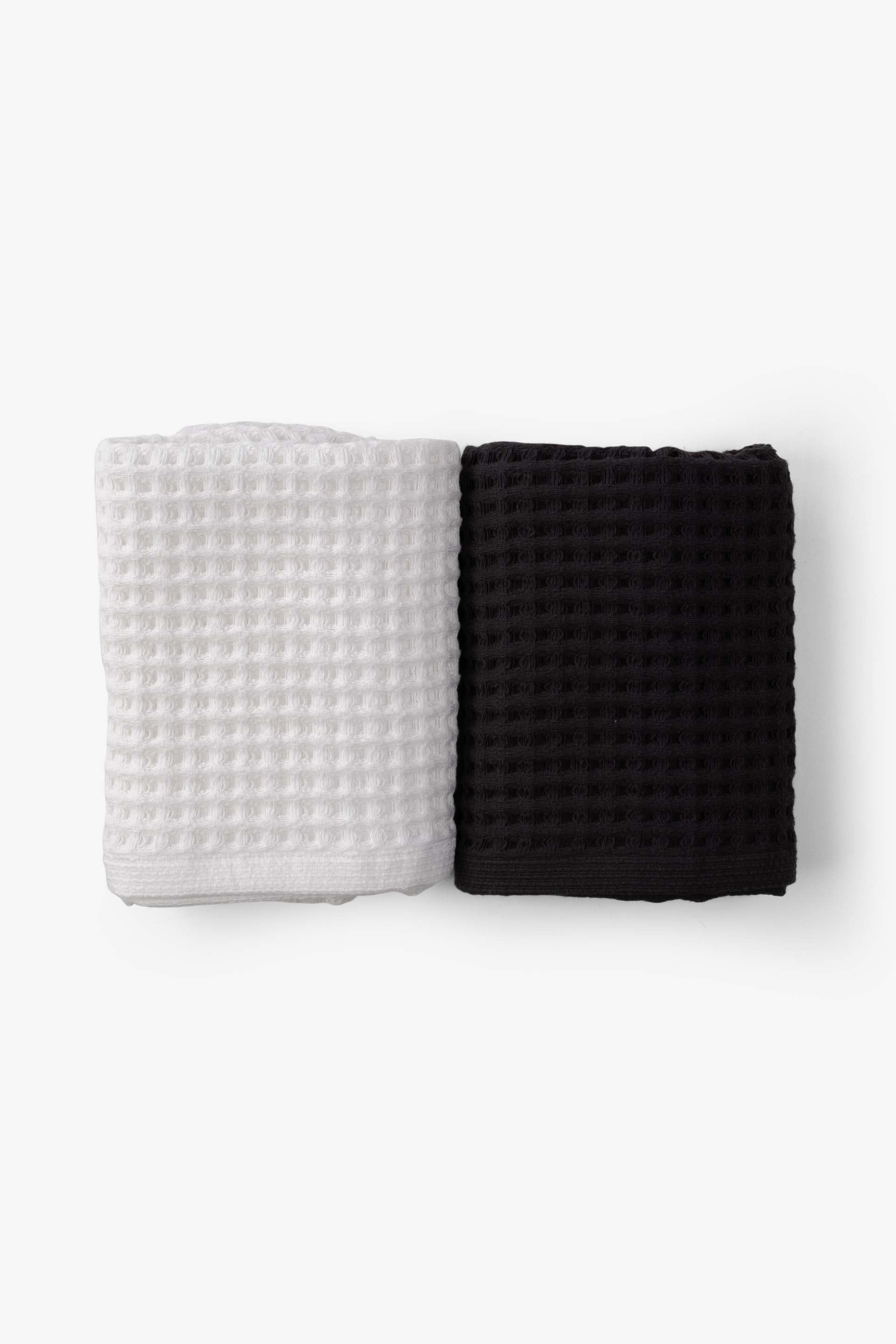 Aqua Line Waffle Yüz Havlusu Seti Antrasit-Beyaz 50x90 Jojomia Yüz Havlusu