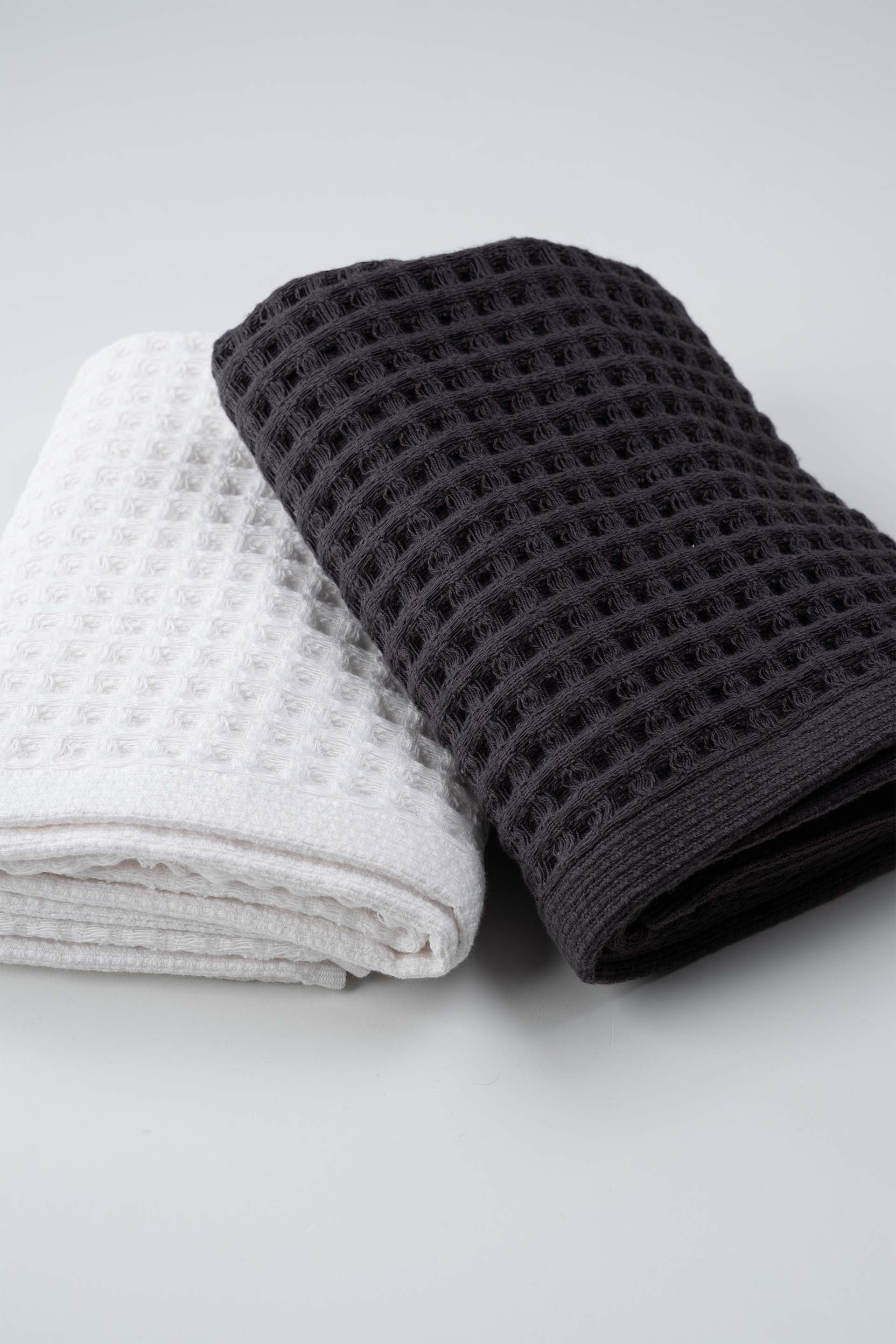 Aqua Line Waffle Yüz Havlusu Seti Antrasit-Beyaz 50x90 Jojomia Yüz Havlusu