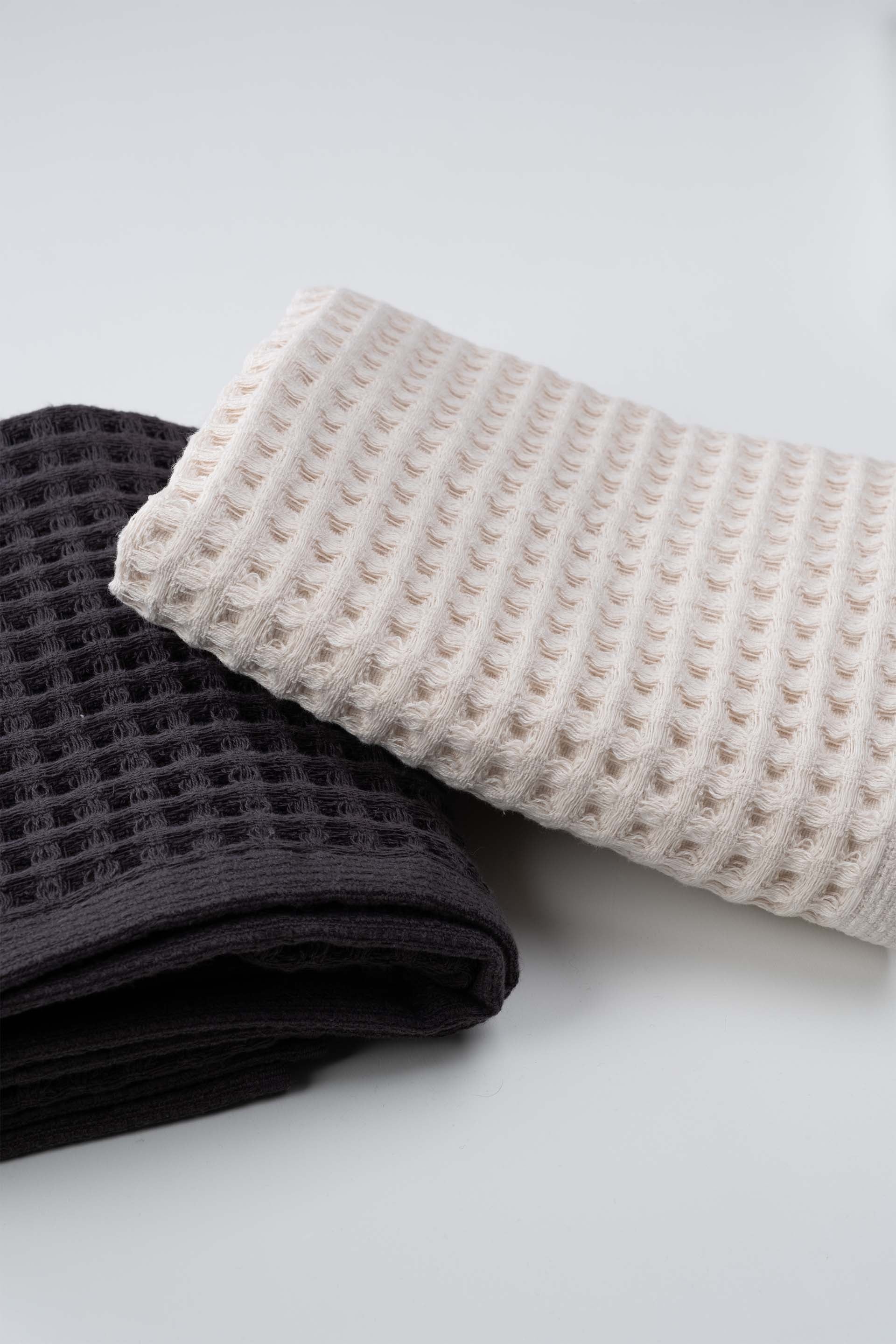 Aqua Line Waffle Yüz Havlusu Seti Antrasit-Krem 50x90 Jojomia Yüz Havlusu