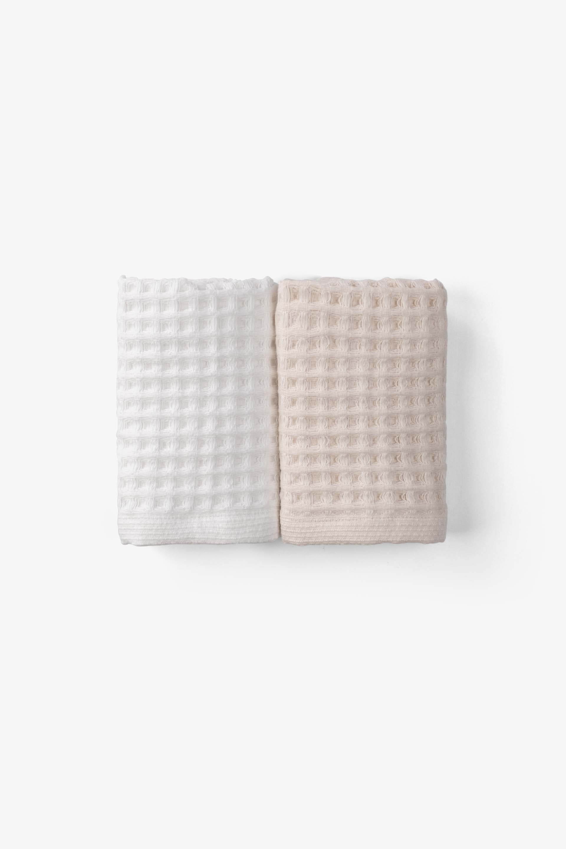 Aqua Line Waffle El Havlusu Seti Krem-Beyaz 30x50 Jojomia El Havlusu