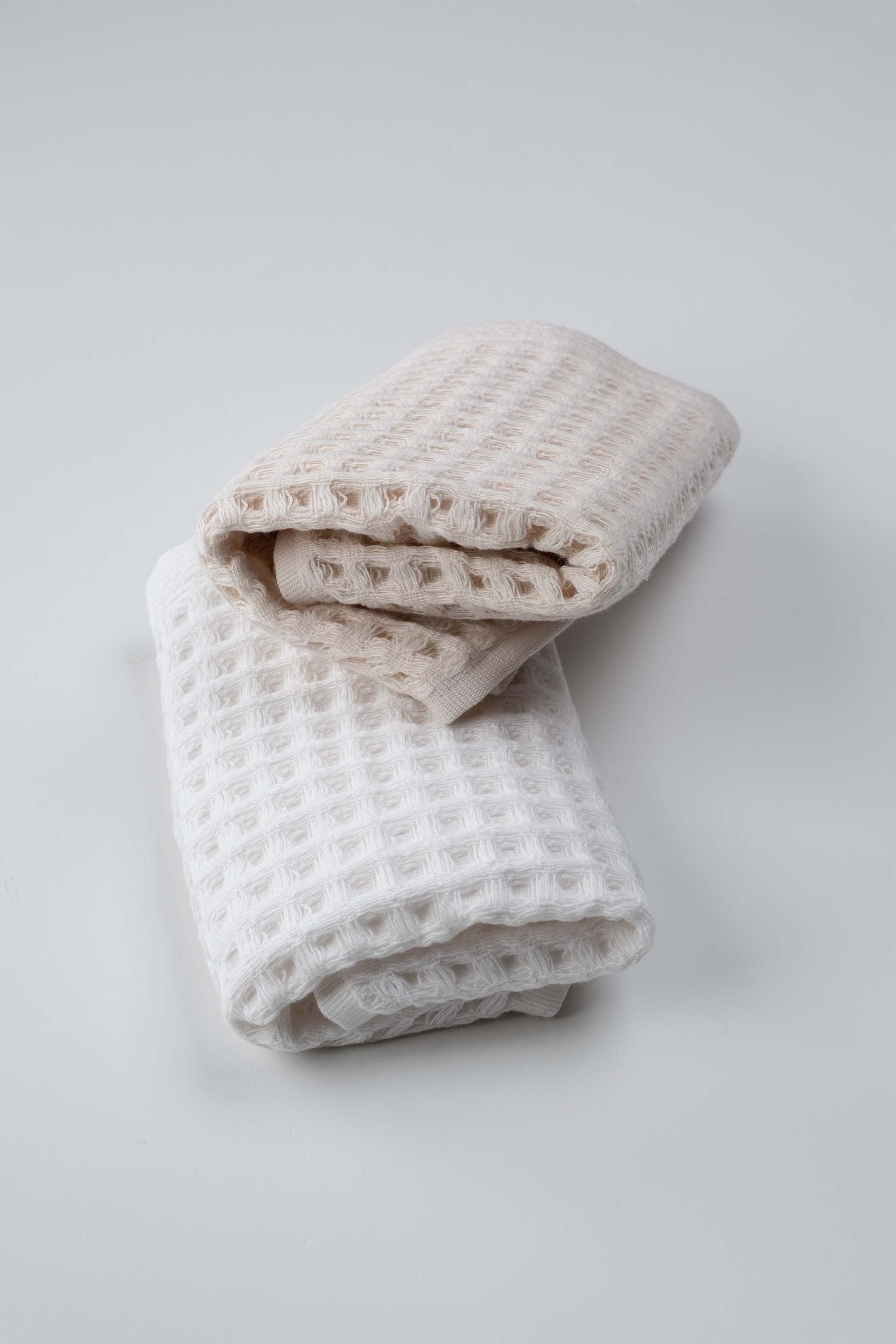 Aqua Line Waffle El Havlusu Seti Krem-Beyaz 30x50 Jojomia El Havlusu