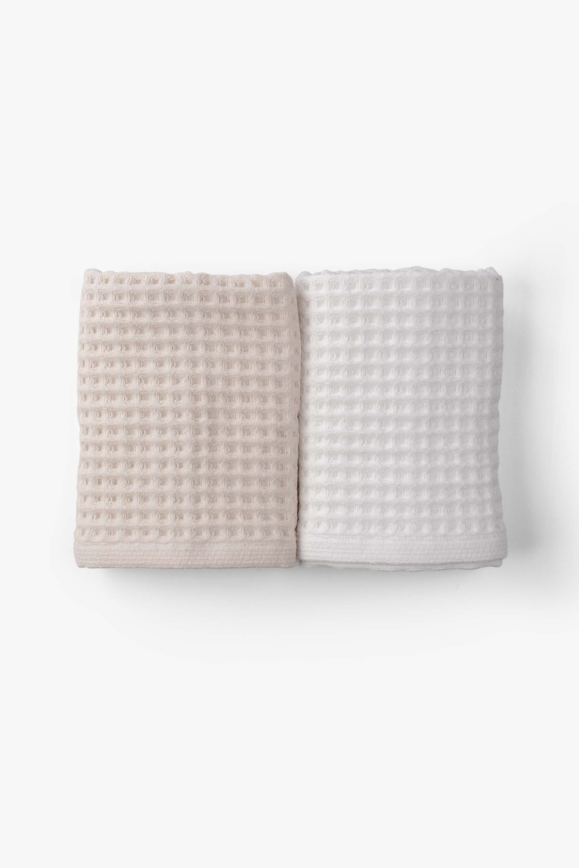 Aqua Line Waffle Yüz Havlusu Seti Krem-Beyaz 50x90 Jojomia Yüz Havlusu