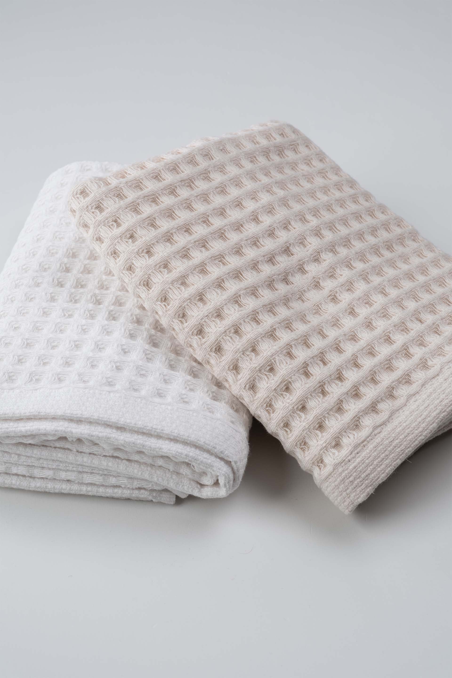 Aqua Line Waffle Yüz Havlusu Seti Krem-Beyaz 50x90 Jojomia Yüz Havlusu