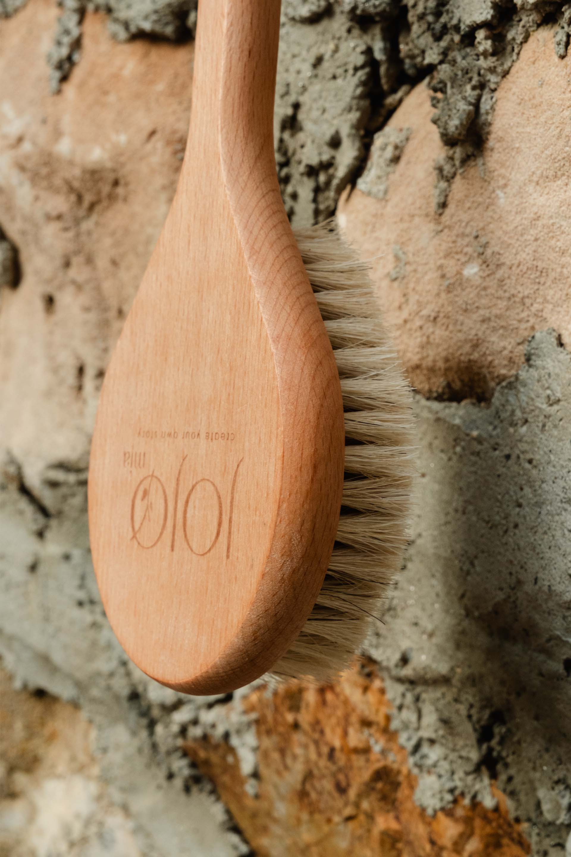 Doğal Ahşap Uzun Saplı Yumuşak At Kılı Banyo Vücut Duş Fırçası JOJOMIA Banyo Fırçası