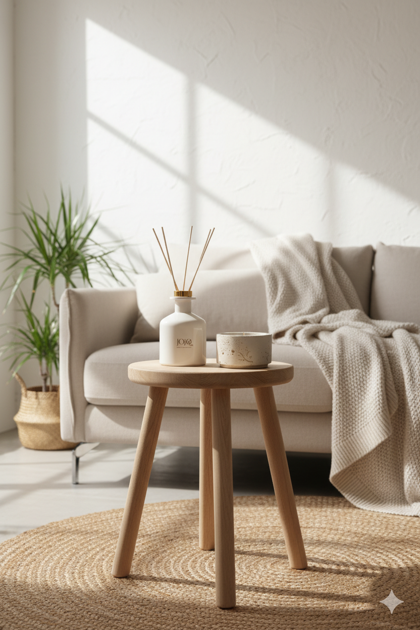 Flora Kiraz Çiçeği Kokulu Mum Traverten Dokulu Alçı Saksılı 220 Gr Jojomia Kokulu Mum