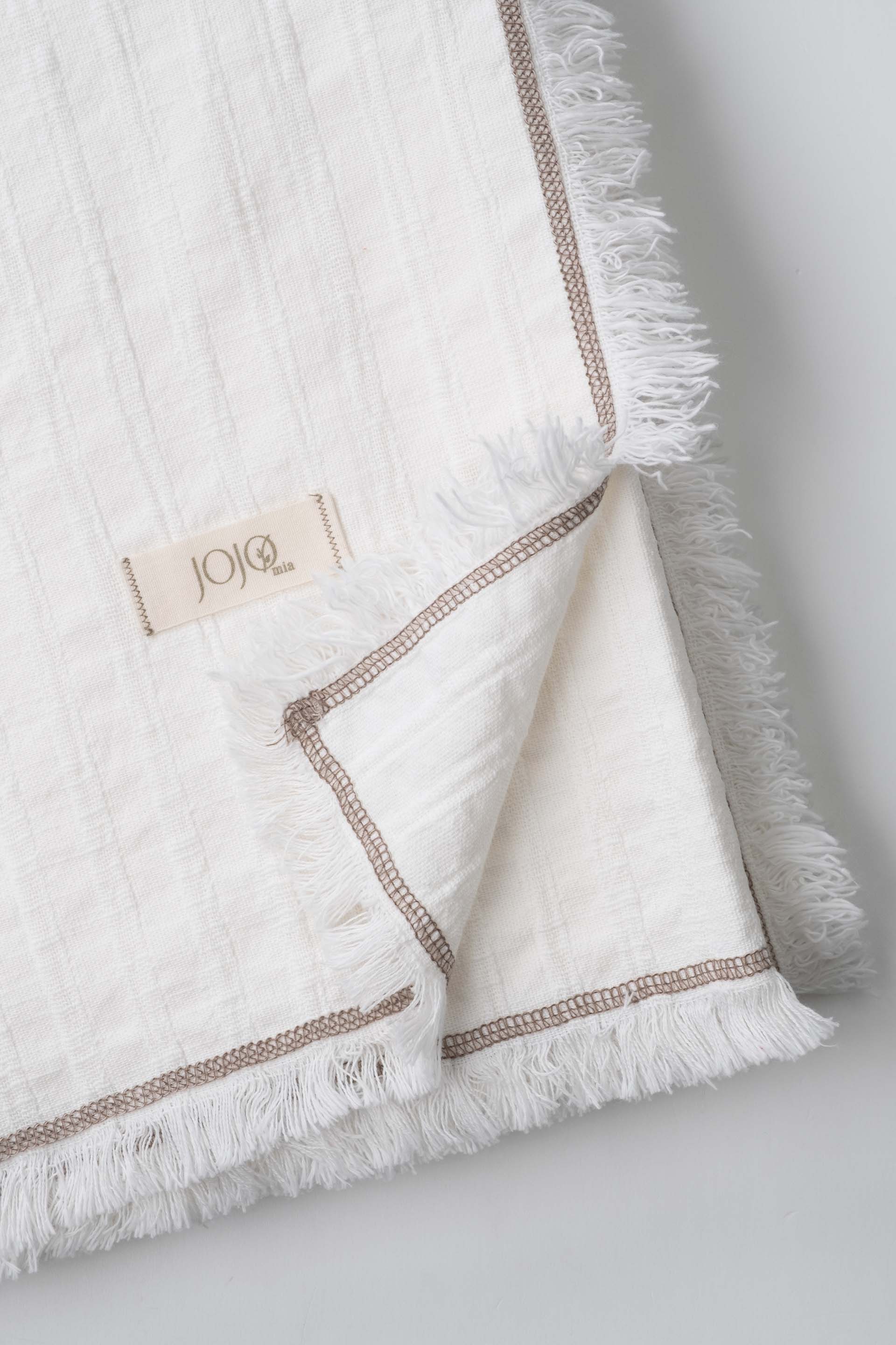 Frig Püsküllü Throw Gofre Dokuma Koltuk Şalı Jojomia Koltuk Şalı