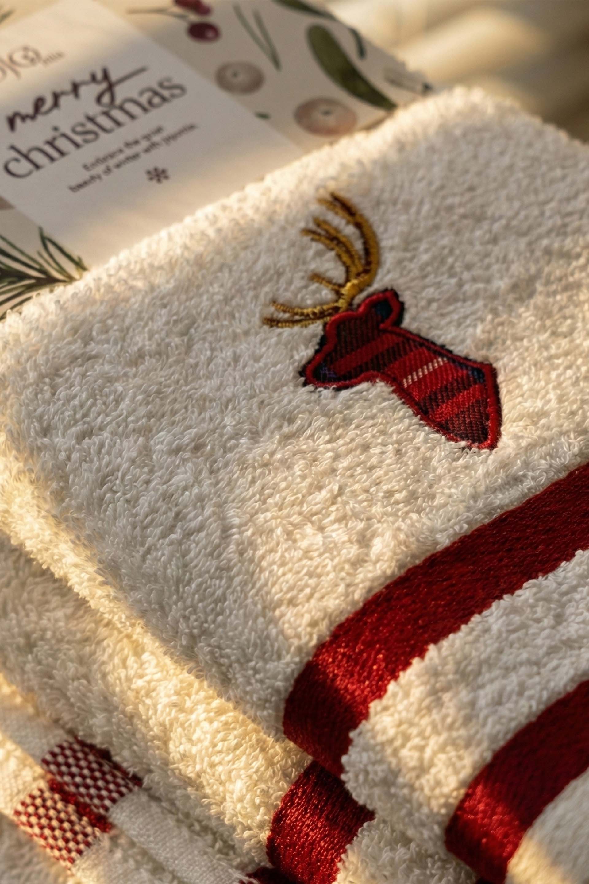 Velora 2'li El Havlusu Geyik Nakışlı 30x50 Jojomia El Havlusu