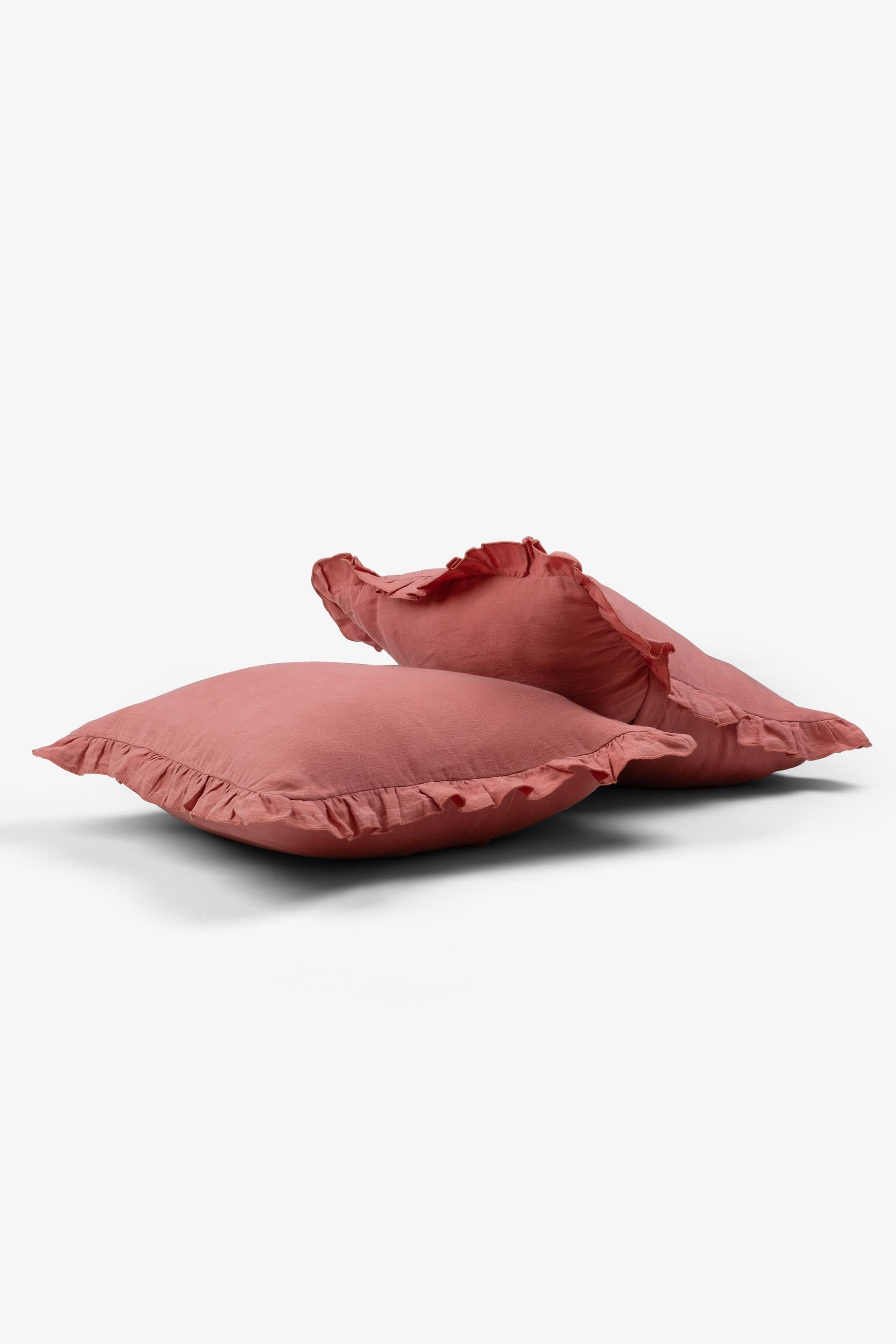 Lona 2'li Keten Fırfırlı Kırlent Kılıfı 40x40 Jojomia Kırlent Kılıfı