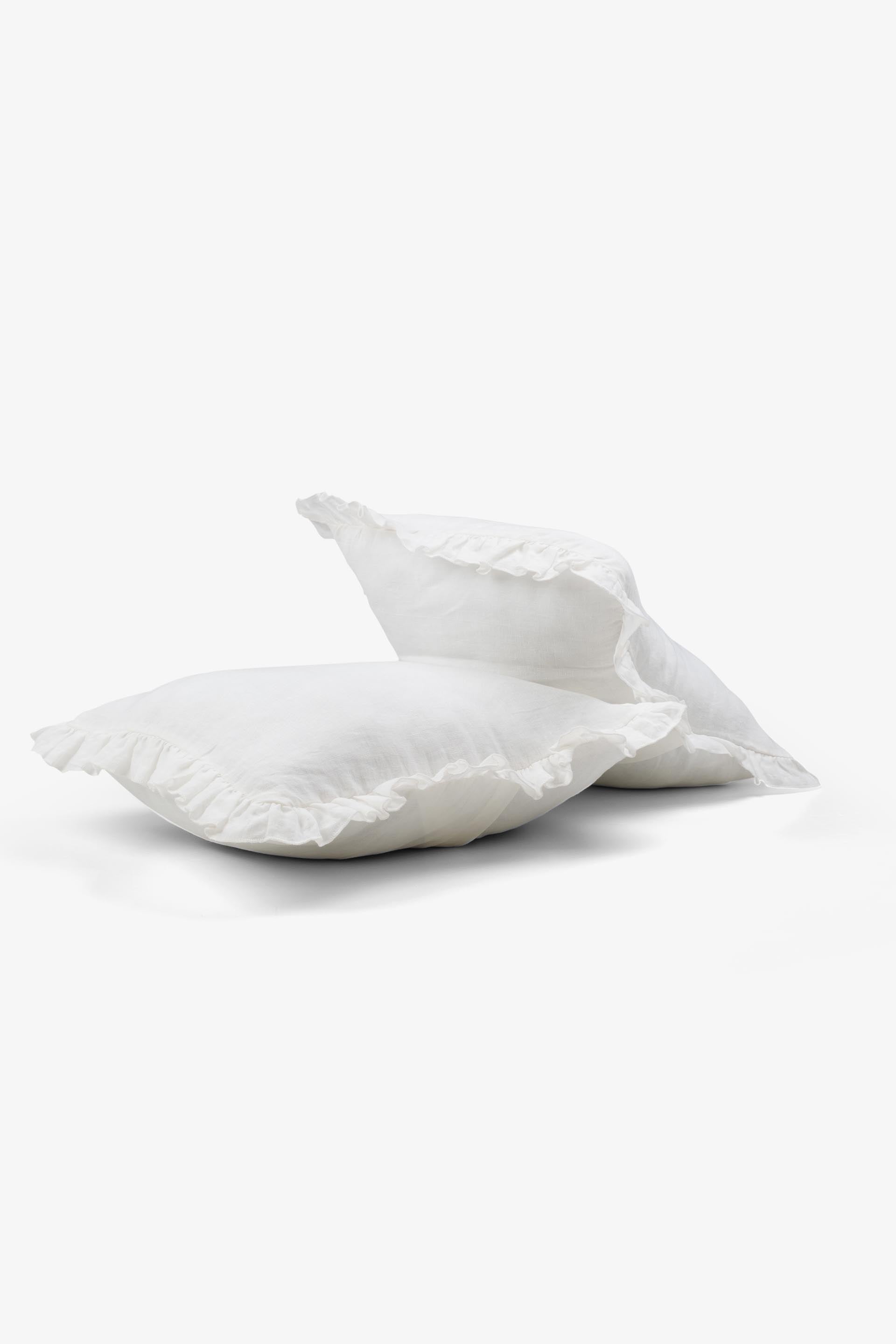 Lona Keten Fırfırlı Kırlent Kılıfı 2'li 40x40 Jojomia Kırlent Kılıfı