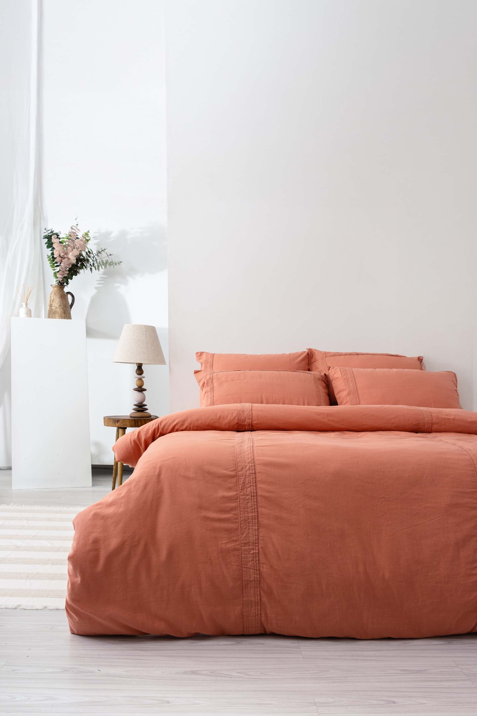 Lavinia Nevresim Takımı Somon 240x220 Jojomia