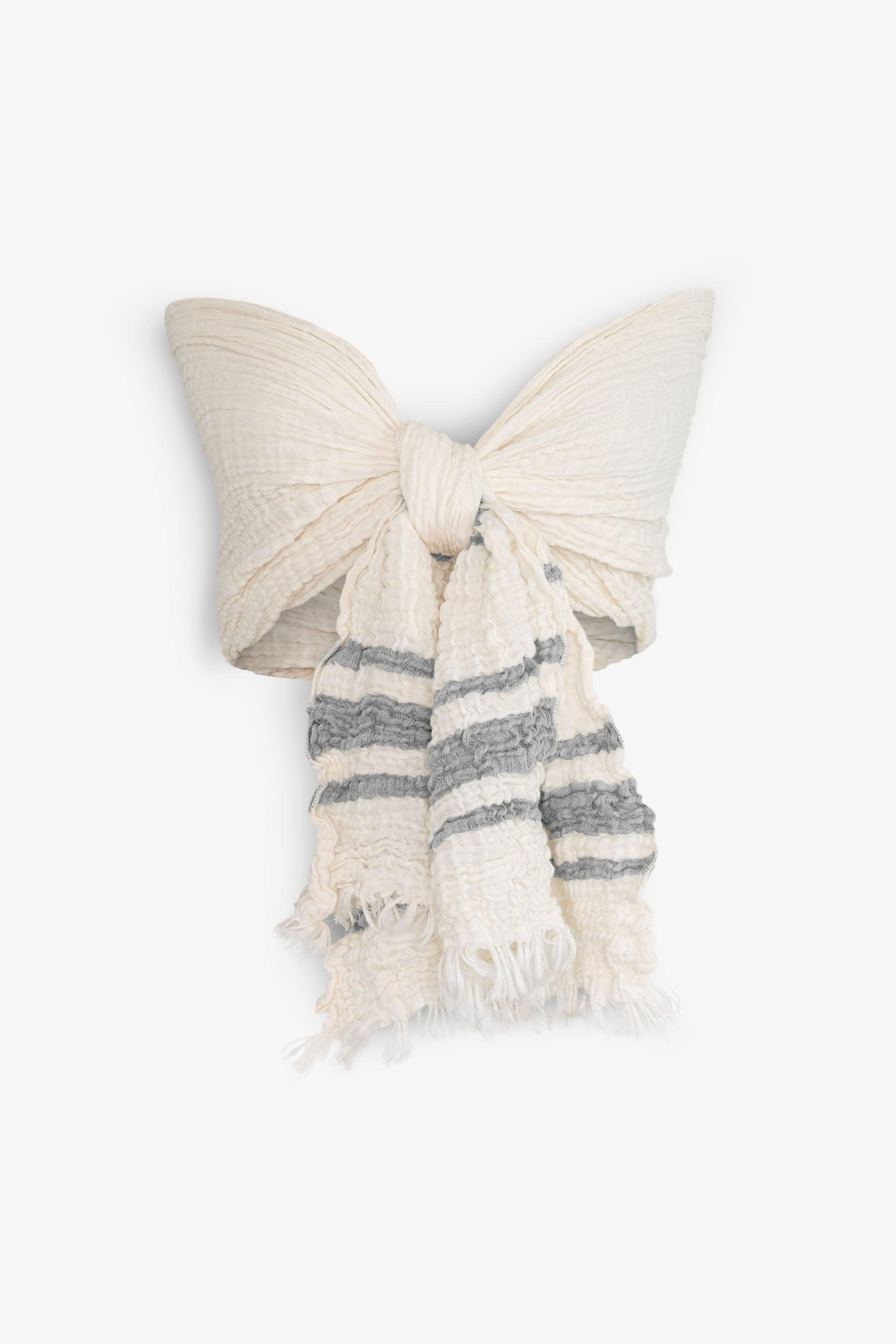 Lisa Müslin Renkli Çizgili Fular Bağlamalı Büstiyer Jojomia Fular Büstiyer