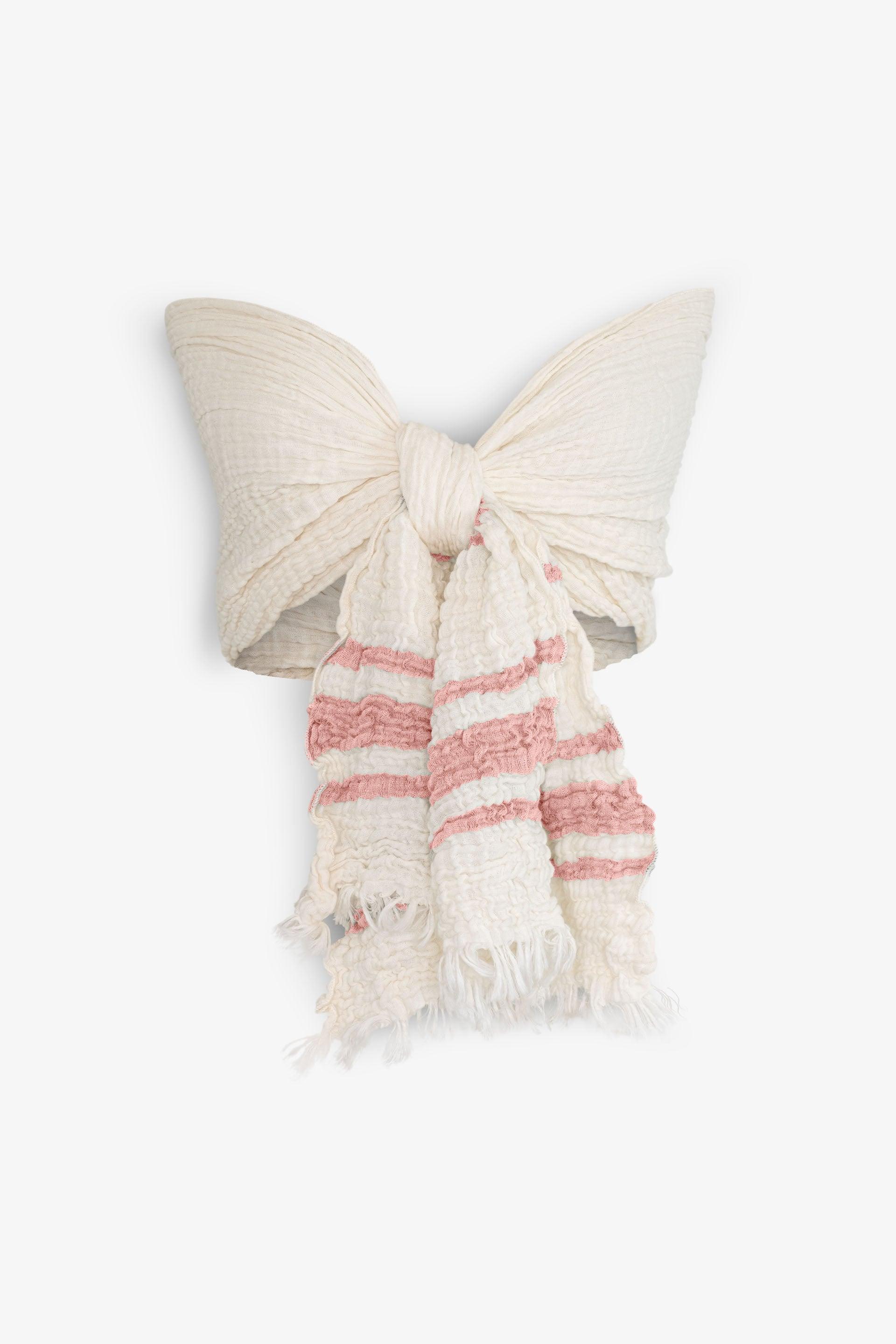 Lisa Müslin Renkli Çizgili Fular Bağlamalı Büstiyer Jojomia Fular Büstiyer