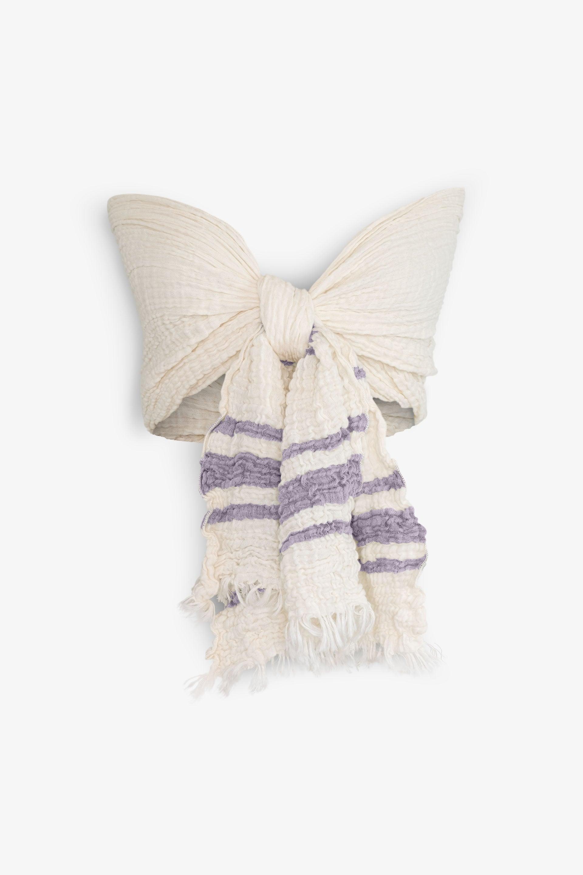 Lisa Müslin Renkli Çizgili Fular Bağlamalı Büstiyer Jojomia Fular Büstiyer