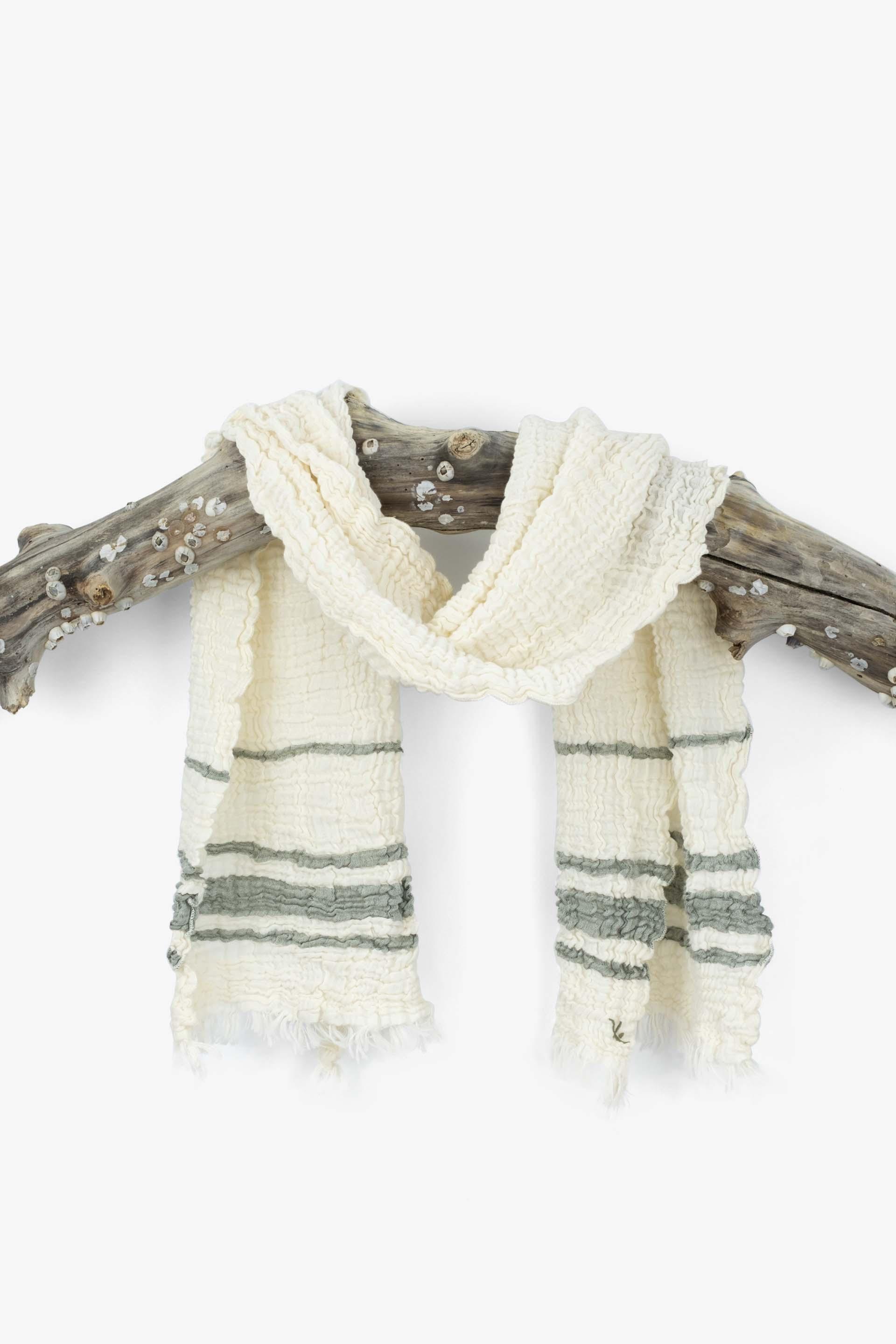 Lisa Müslin Renkli Çizgili Fular Bağlamalı Büstiyer Jojomia Fular Büstiyer