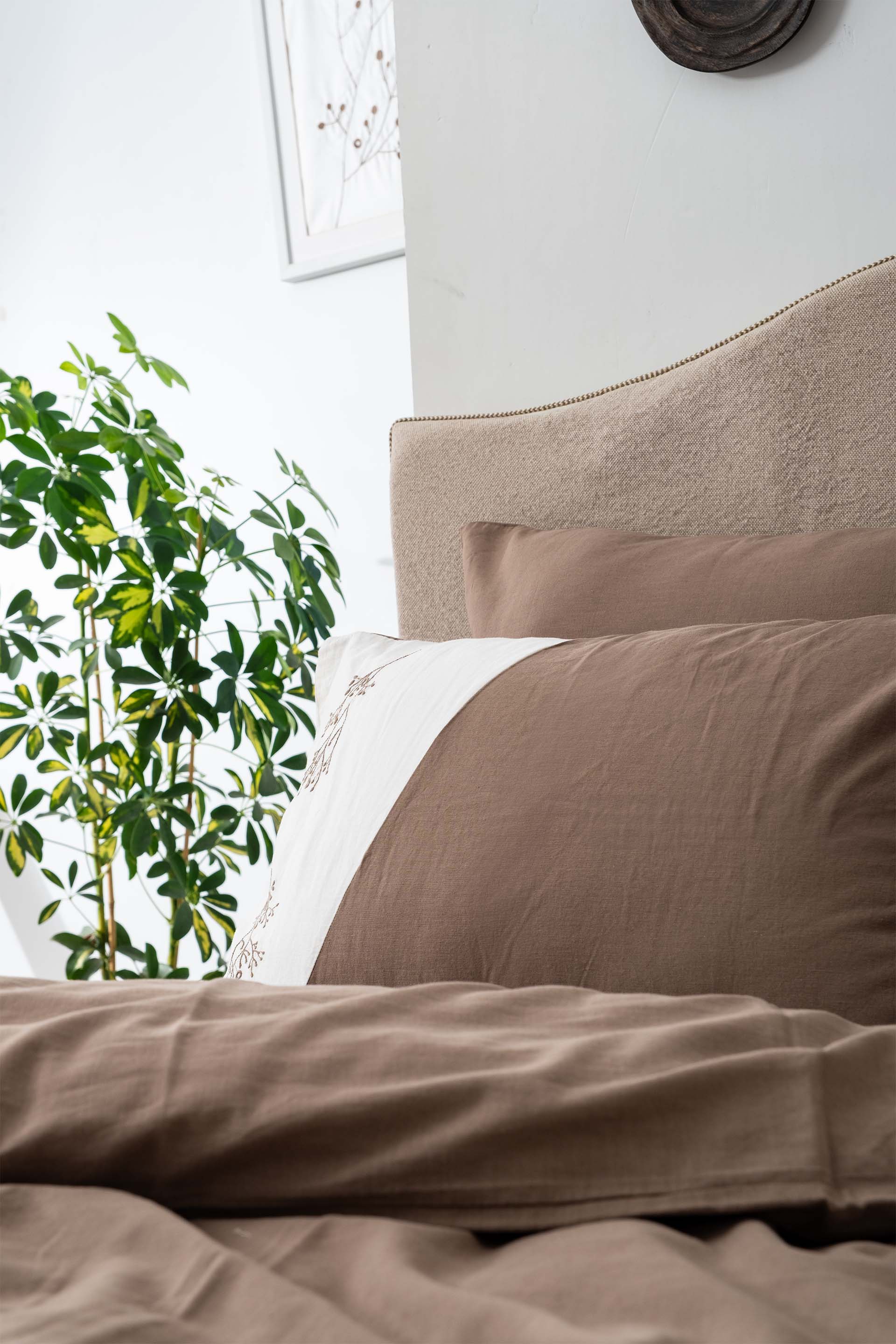 Liz Nevresim Takımı Toprak-Krem 200x220 Jojomia Nevresim Takımı