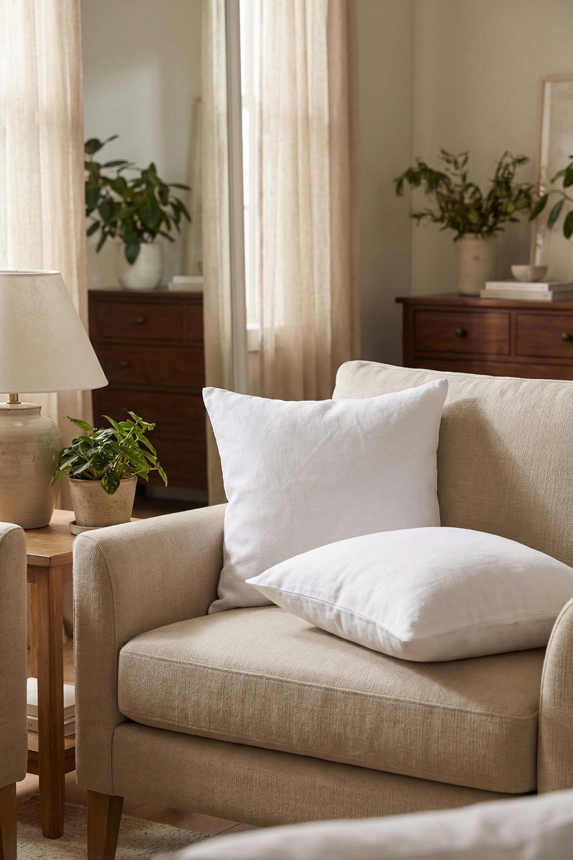 Lona Keten Düğmeli Kırlent Kılıfı 2'li 40x40 Jojomia Kırlent Kılıfı