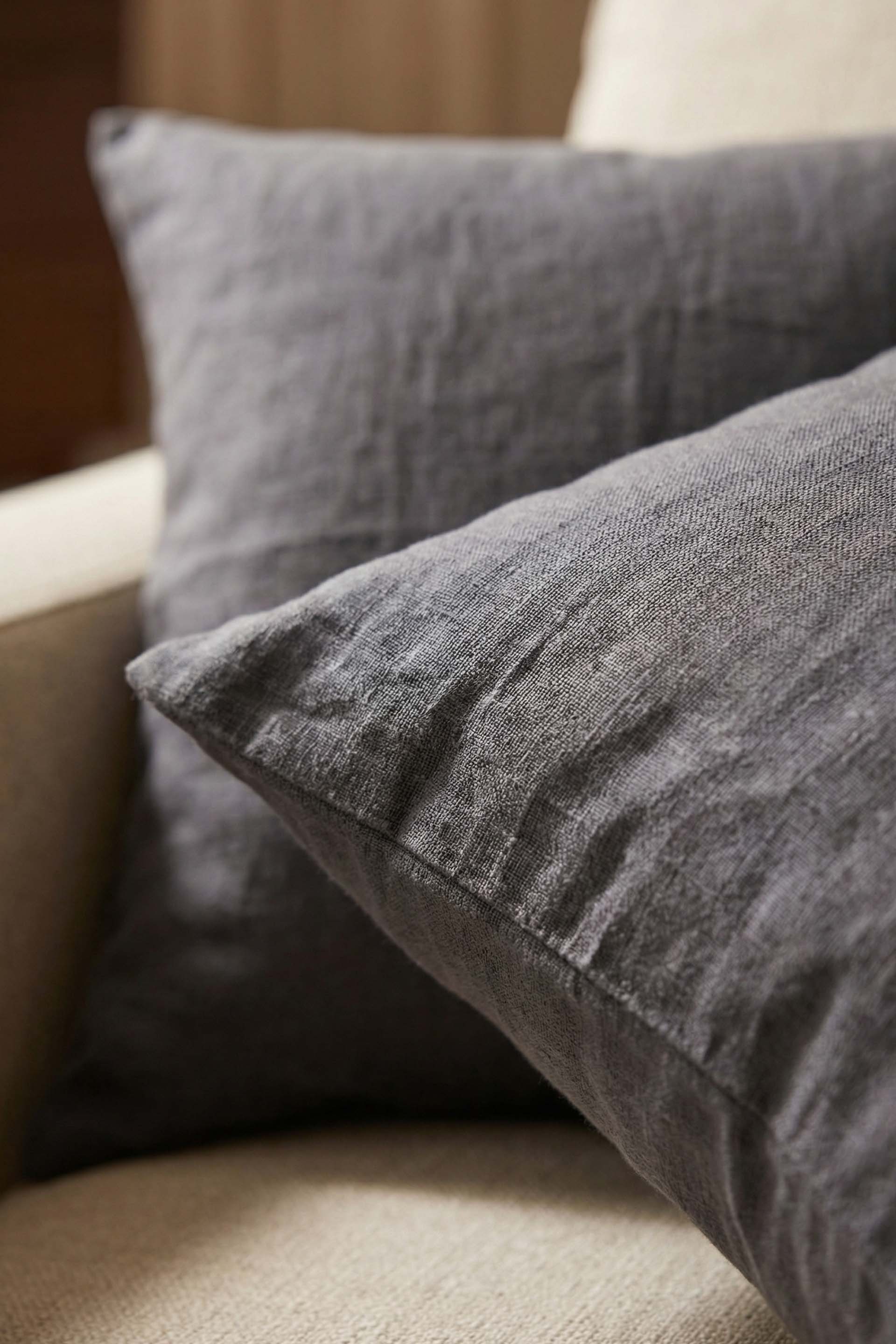 Lona Keten Düğmeli Kırlent Kılıfı 2'li 40x40 Jojomia Kırlent Kılıfı