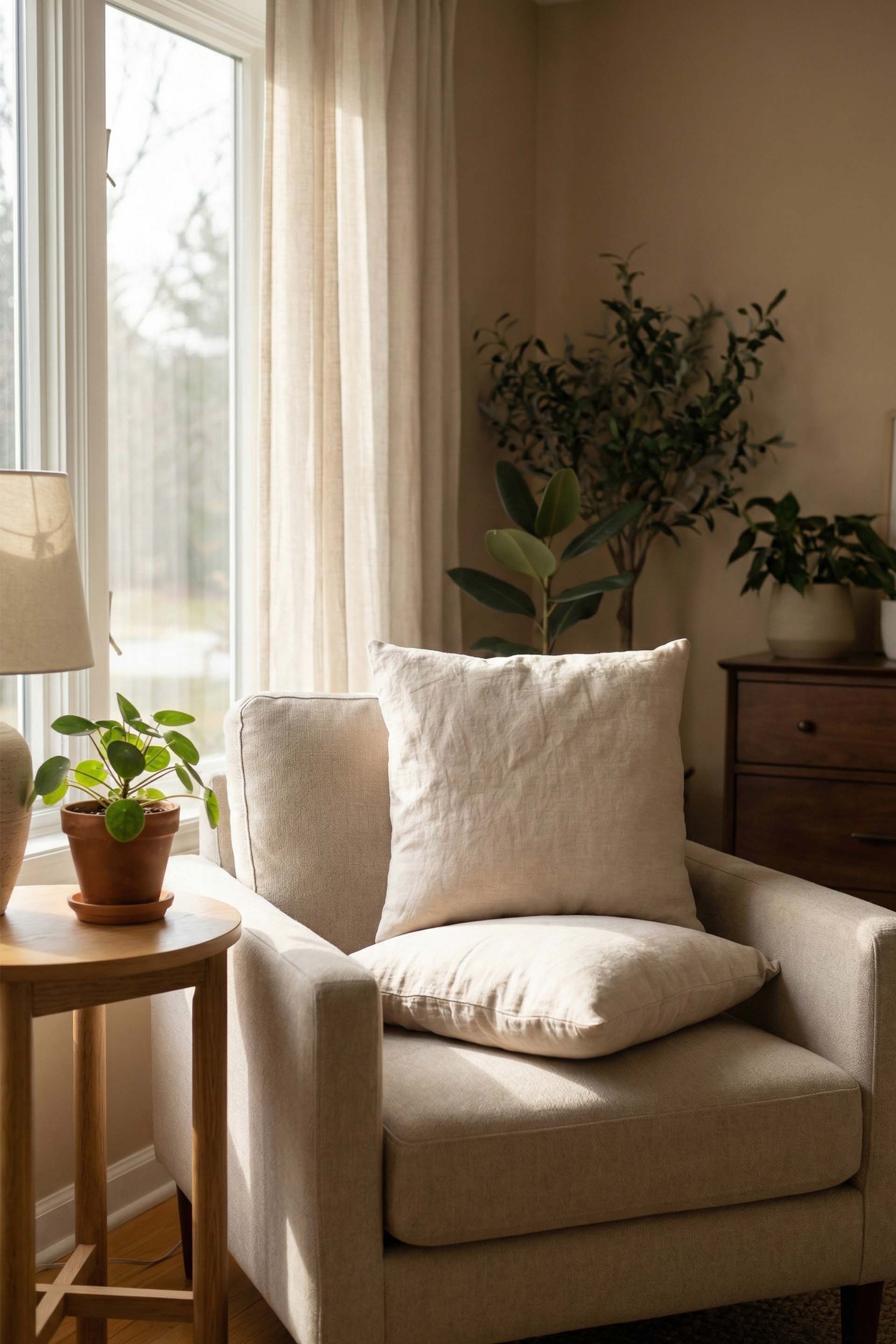 Lona Keten Düğmeli Kırlent Kılıfı 2'li 40x40 Jojomia Kırlent Kılıfı