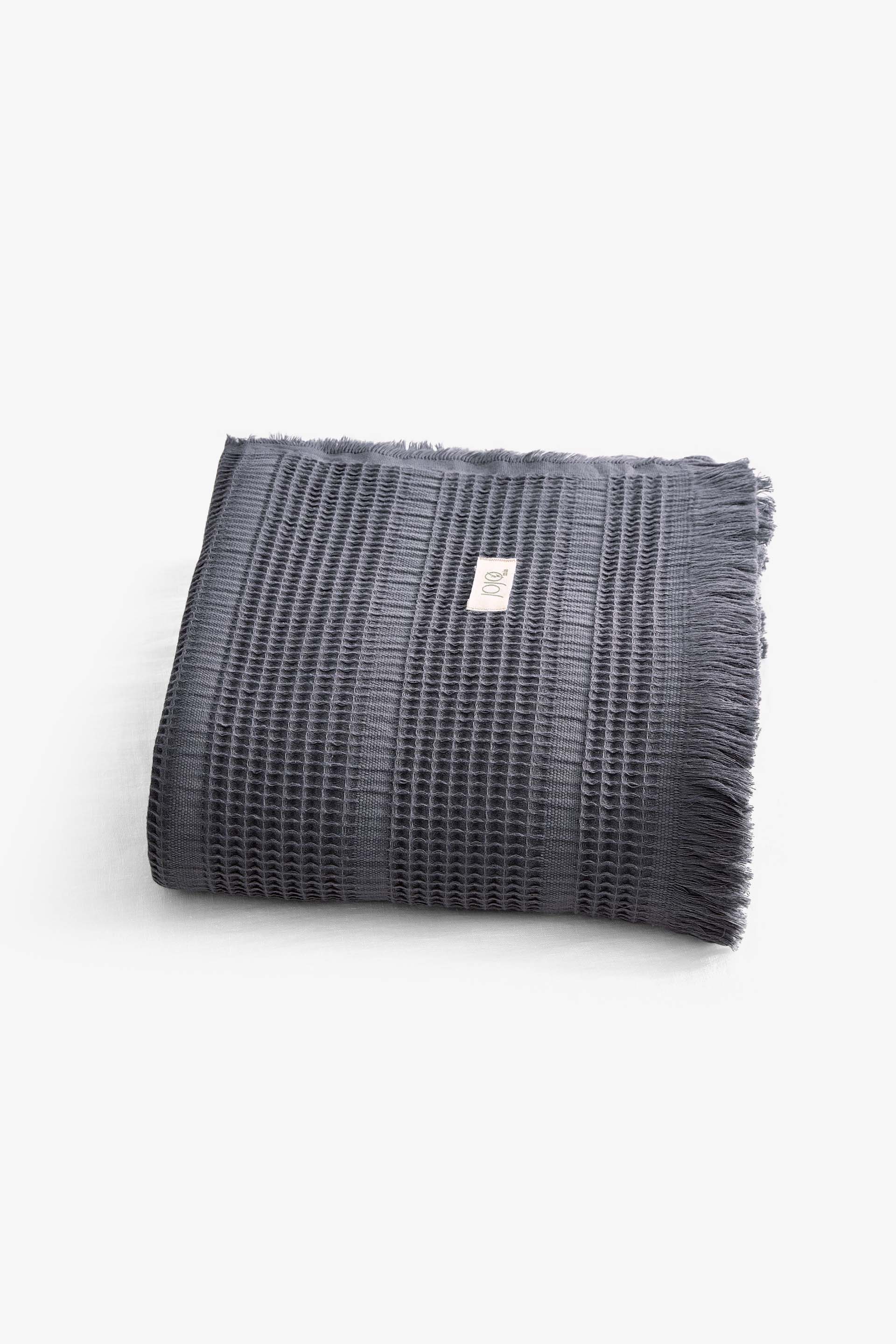 Mira Waffle Koltuk Şalı TV Battaniyesi Püsküllü Jojomia Koltuk Şalı